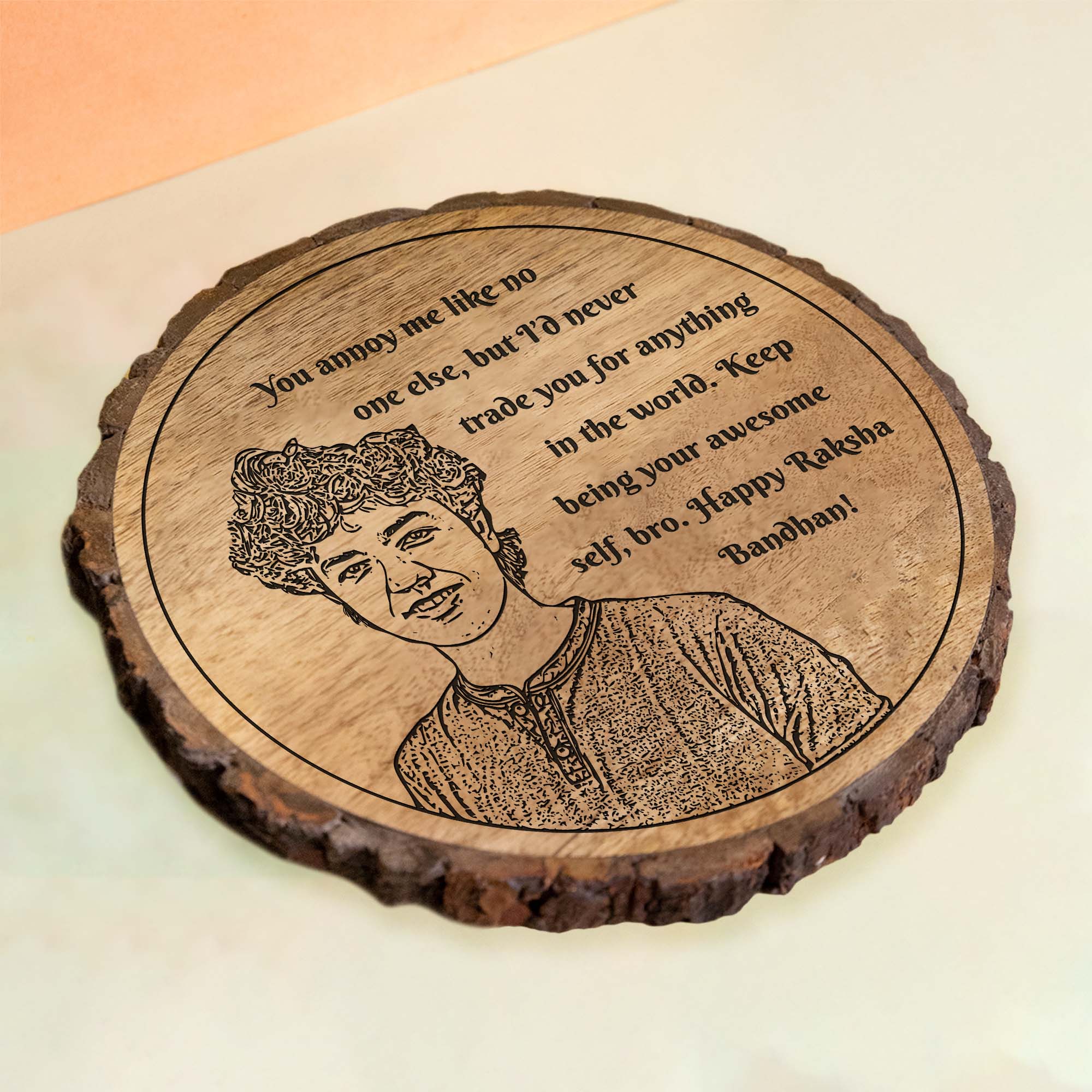 Personalized Raksha Bandhan sibling gift plaque for brother's – A Timeless Bond in Wood