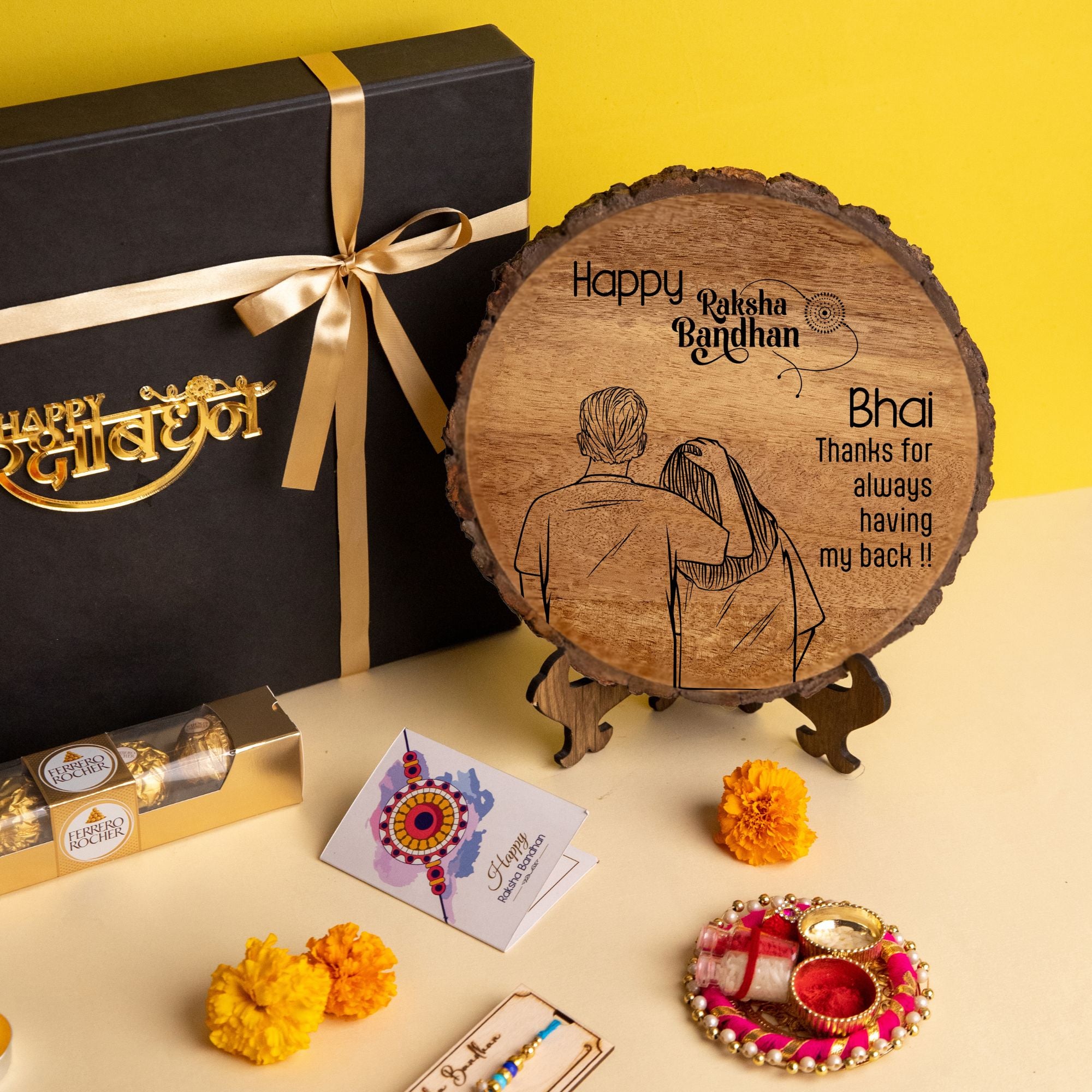 5-in-1 Sibling Love Treasure Box – A Heartfelt Hamper Featuring a Gift plaque for brother's