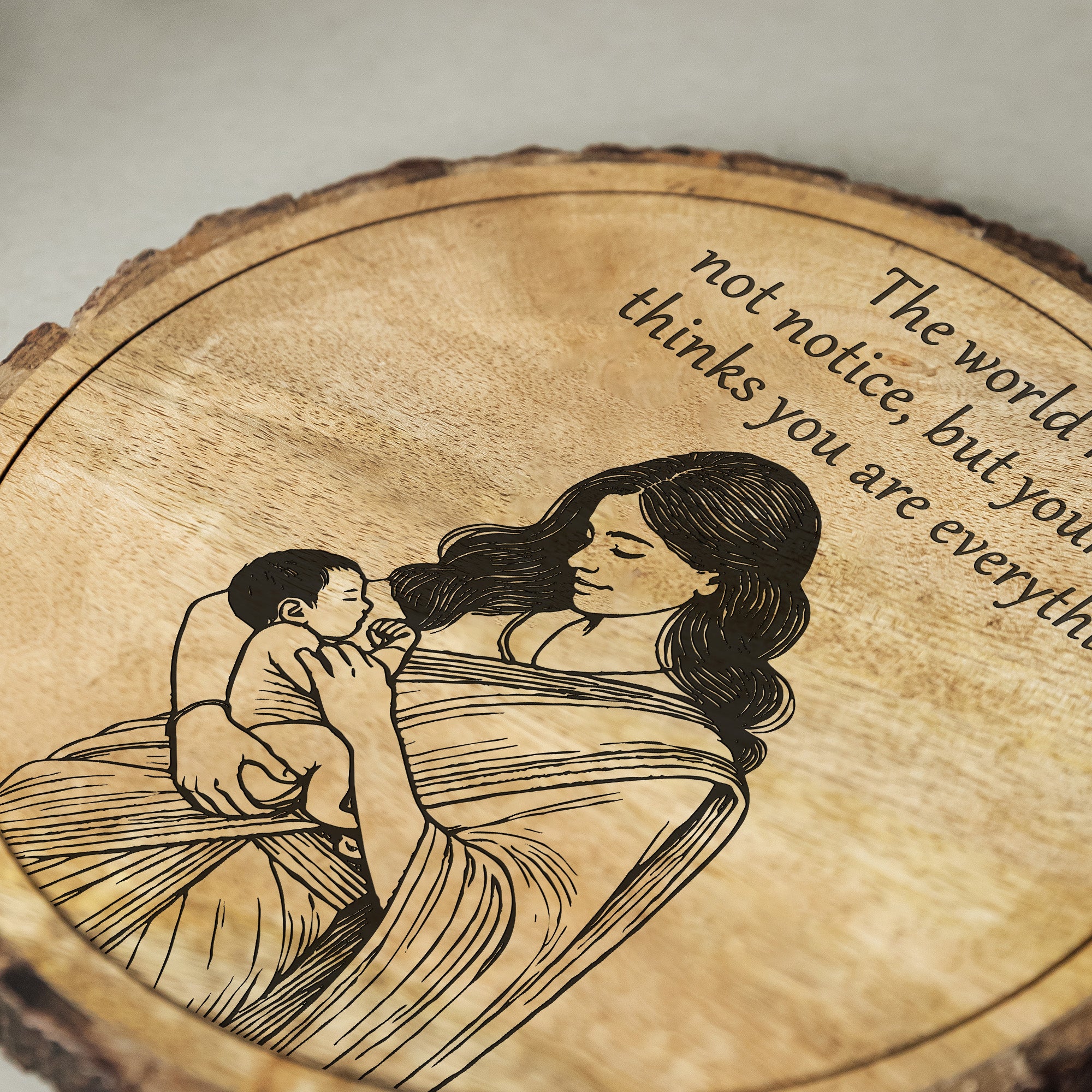 Handcrafted Mango Wood Personalized plaque-Mother's day Gift