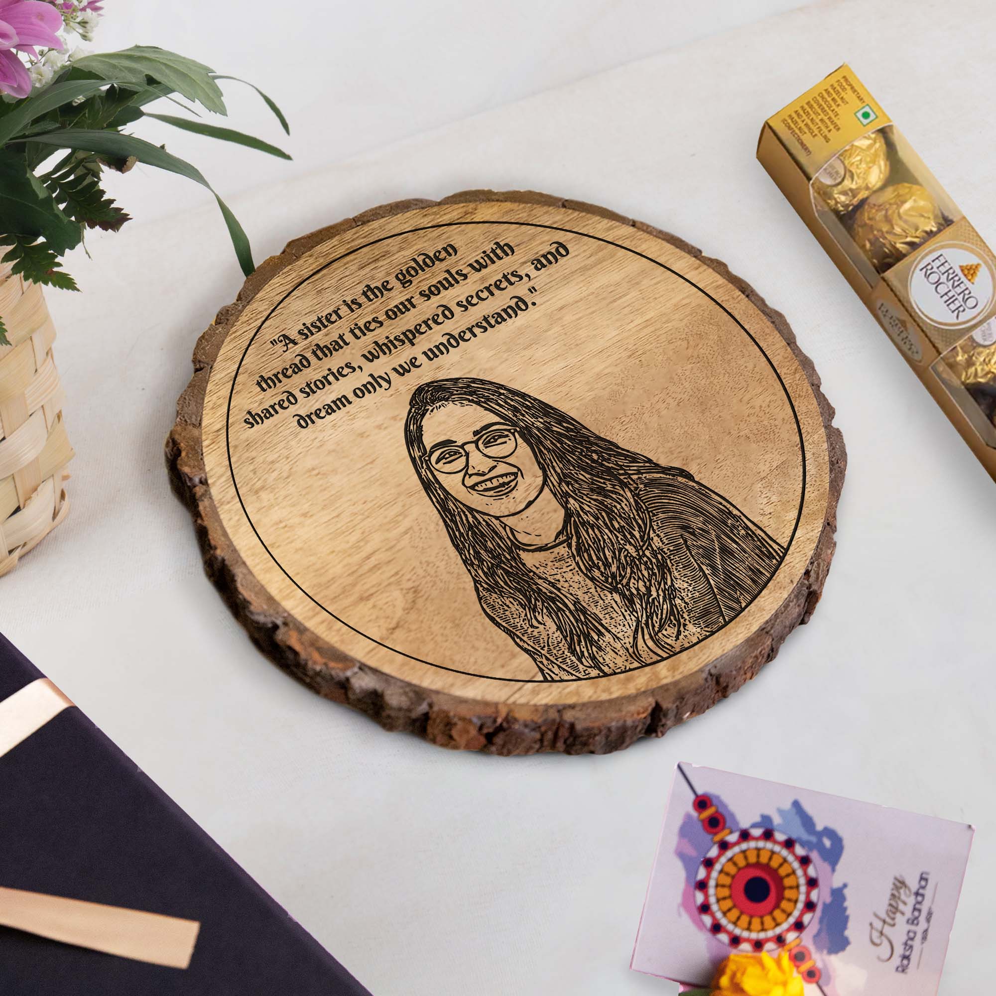 3-in-1 Sibling Love Treasure Box – A Heartfelt Hamper Featuring a Gift plaque for sister's