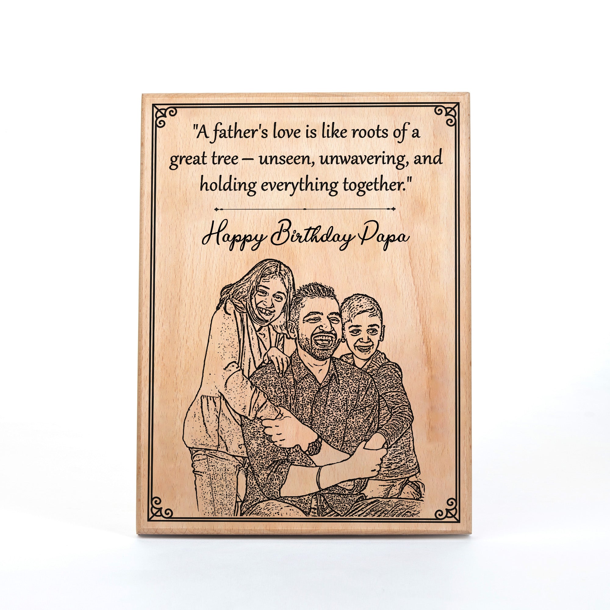 Customized Birthday Gift Plaque for Dad - Steam beech Wood 9x12 Inch