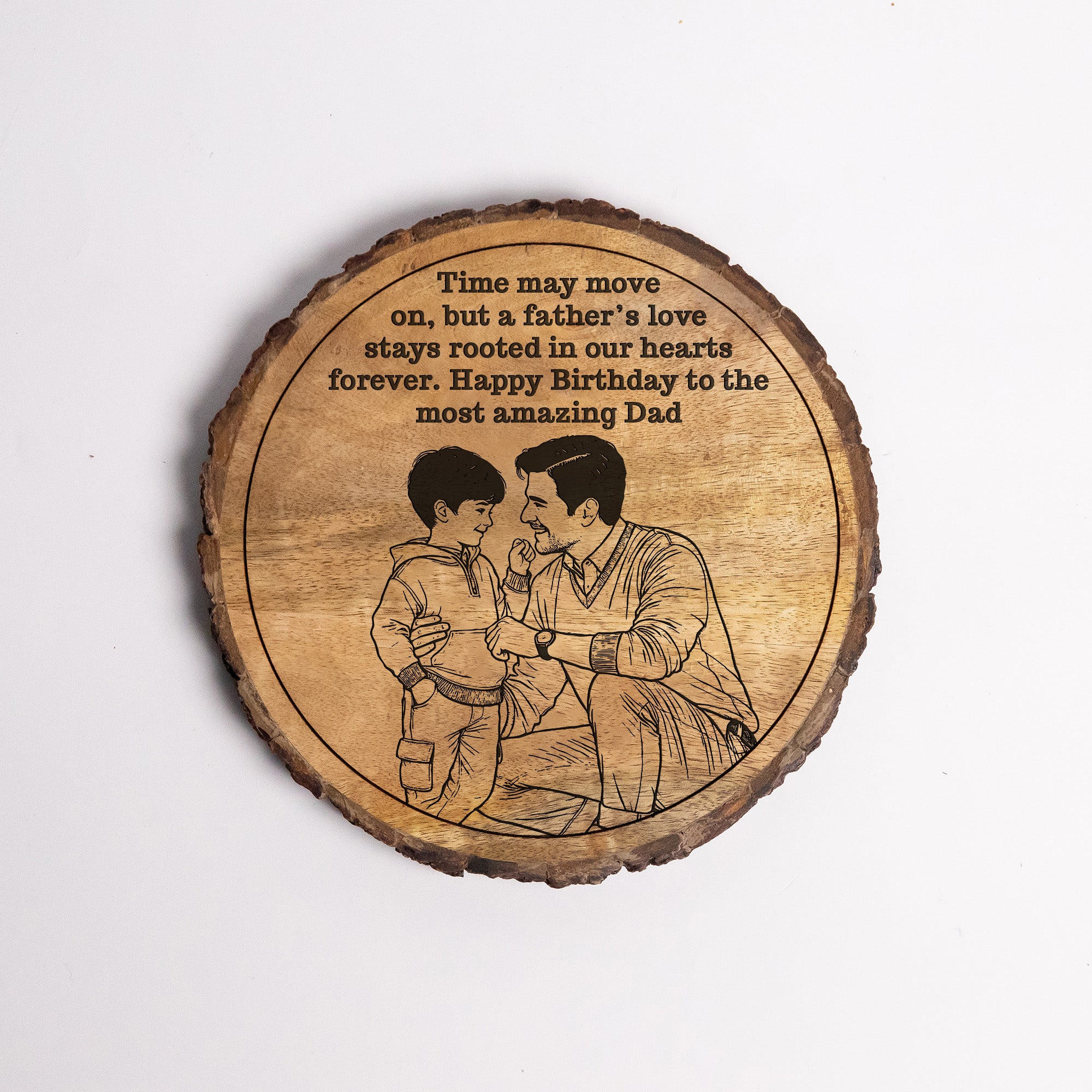 Customized Birthday Gift plaque for Dad - Mango Wood 8x8 Inch