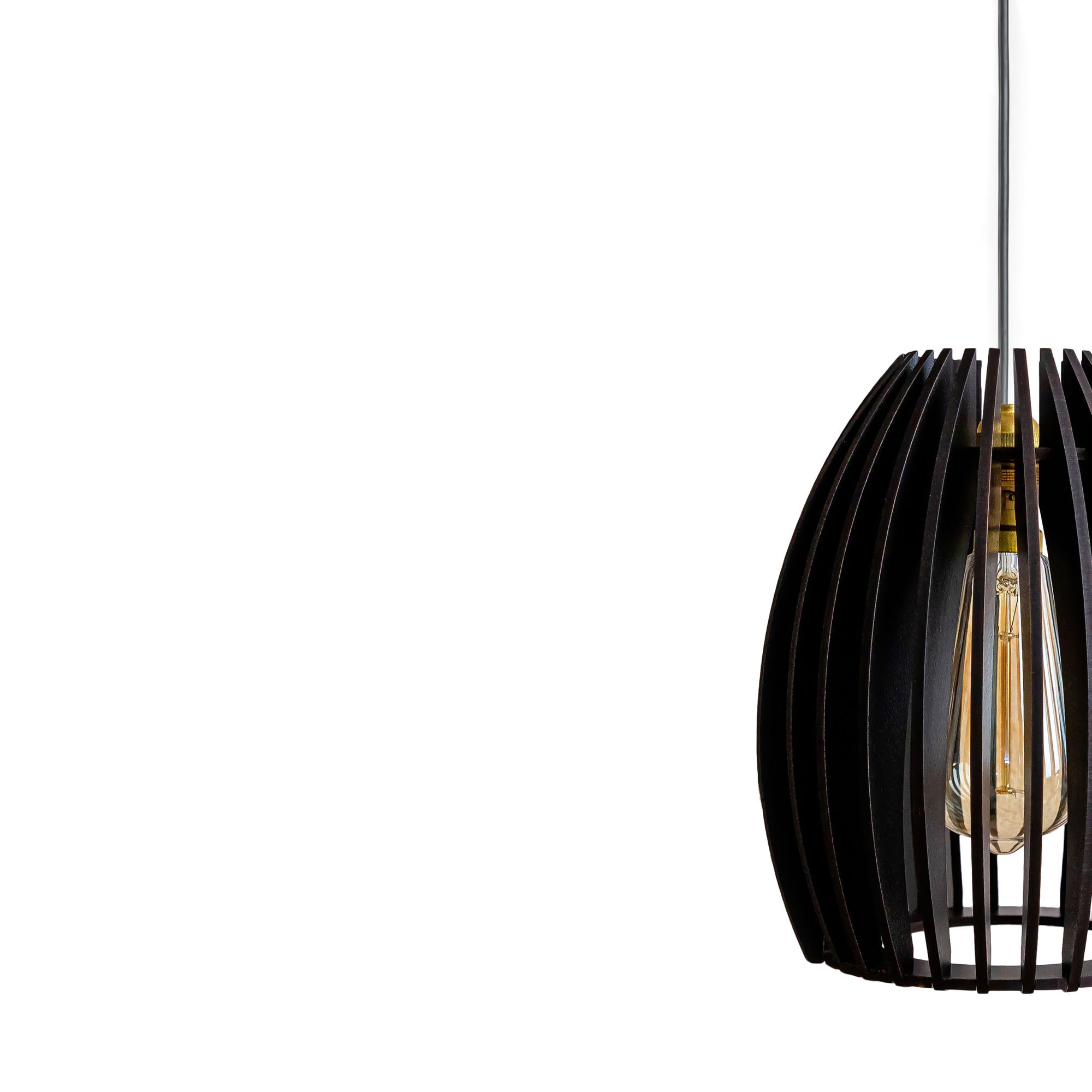 Carat Black Wood Ceiling Lamp