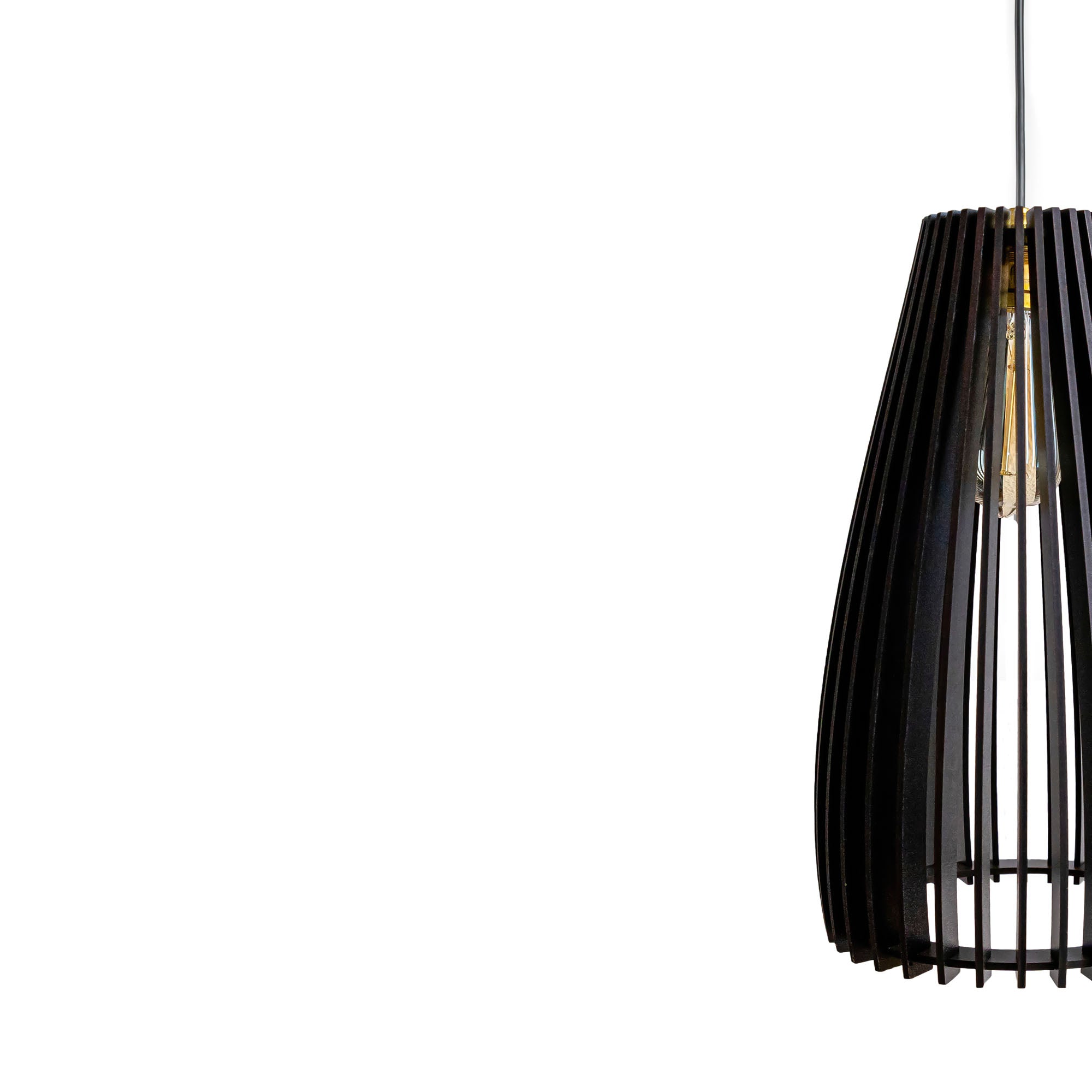 Cazel Black Wood Ceiling Lamp