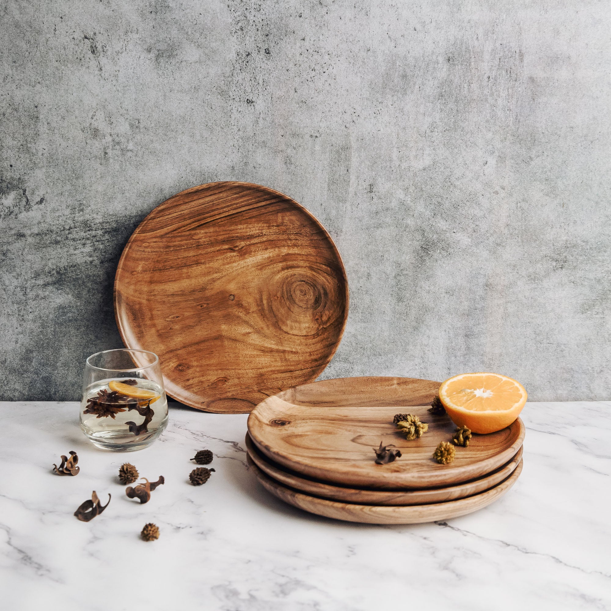 Dune Acacia Plates Set of 4 Medium