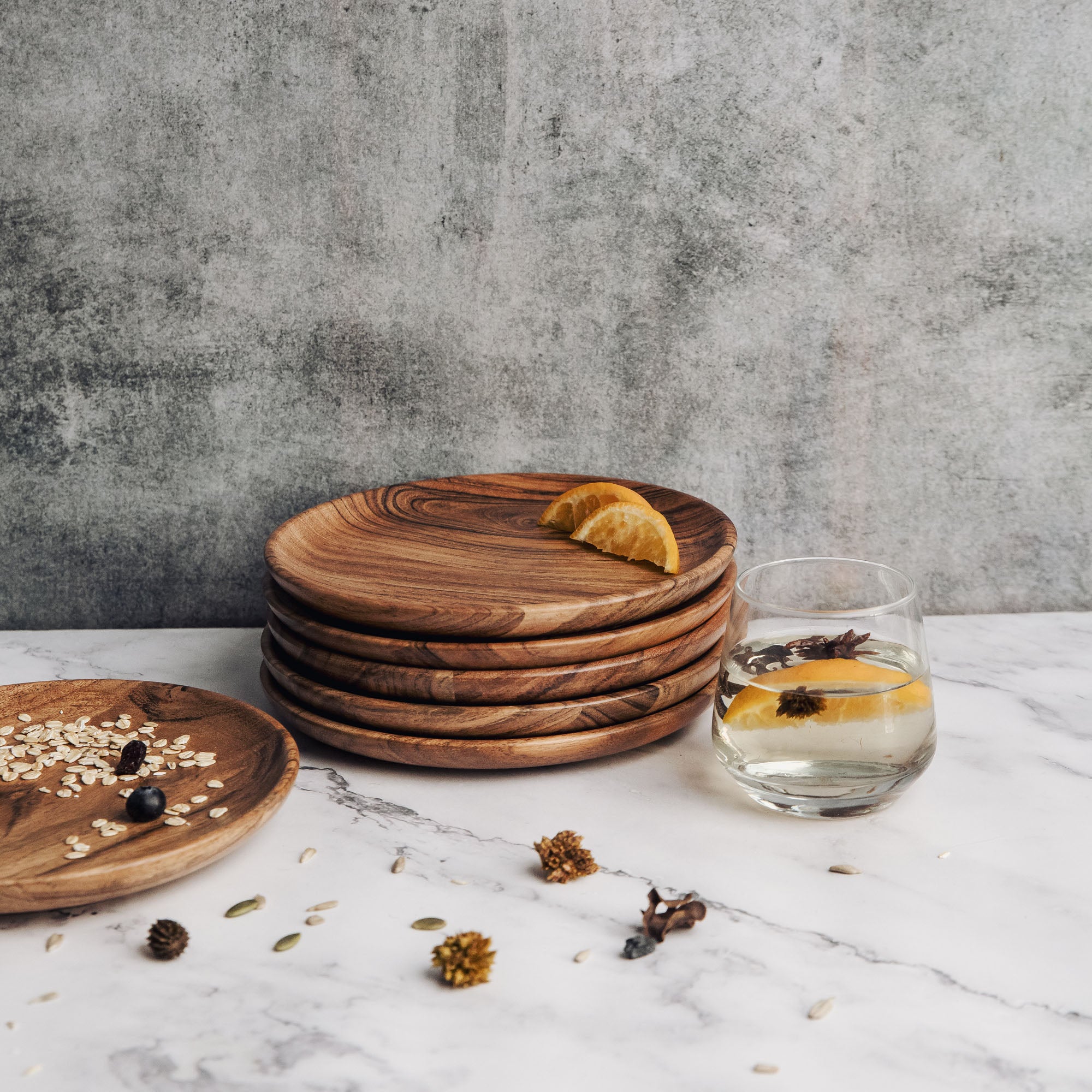 Dune Acacia Plates Set of 6 Small