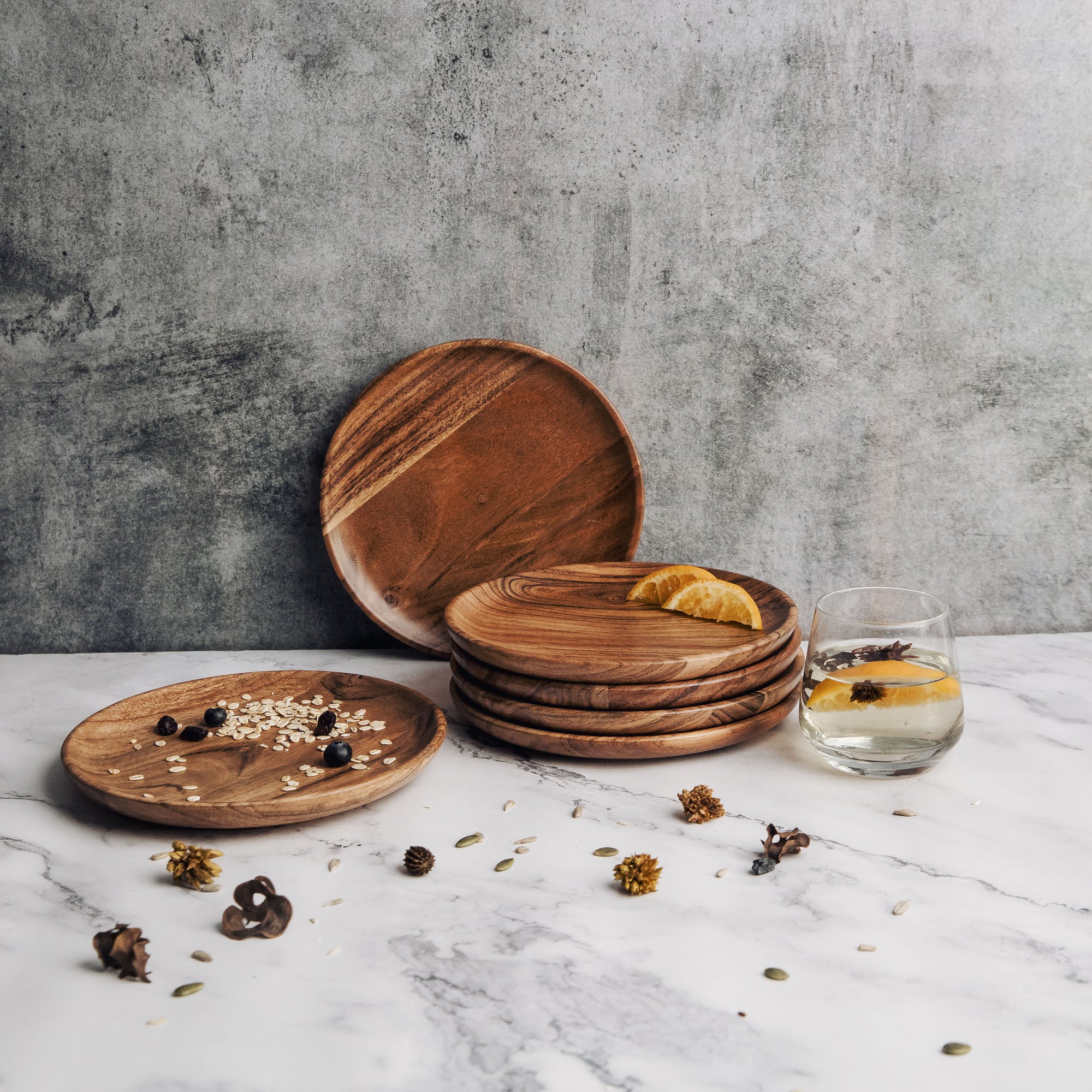 Dune Acacia Plates Set of 6 Small