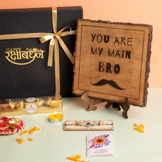 5-in-1 Sibling Love Treasure Box – A Heartfelt Hamper Featuring a Gift plaque for brother's