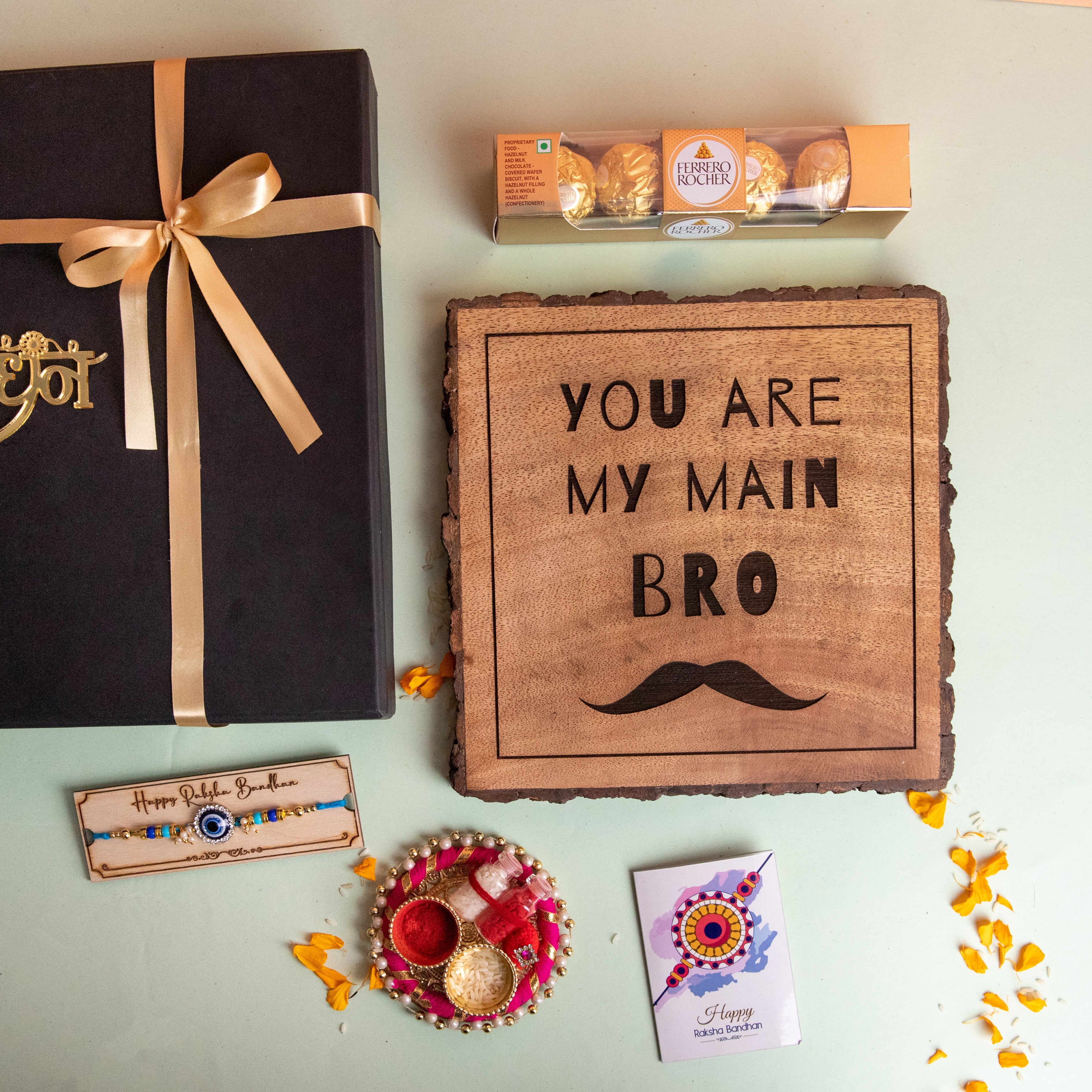 5-in-1 Sibling Love Treasure Box – A Heartfelt Hamper Featuring a Gift plaque for brother's