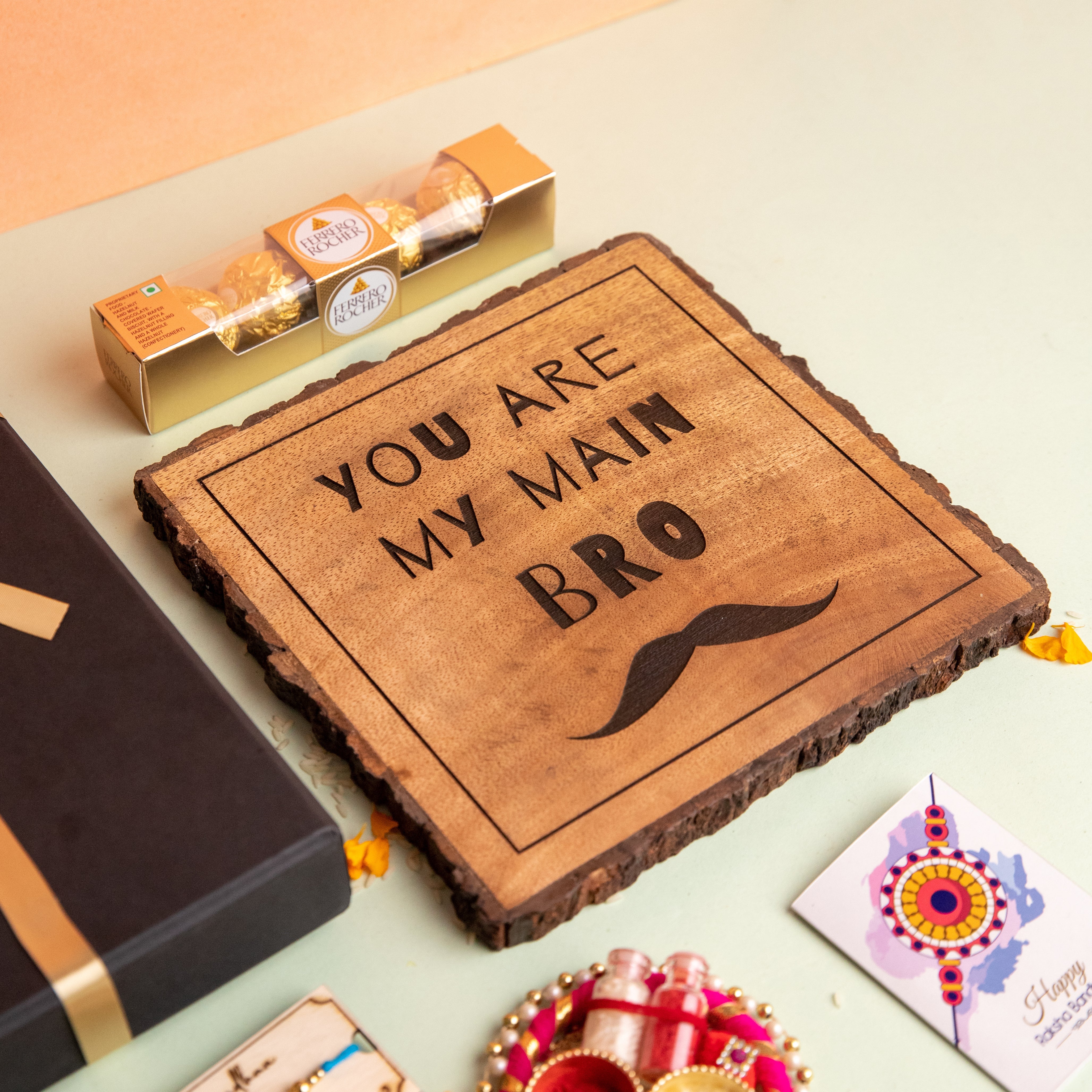 5-in-1 Sibling Love Treasure Box – A Heartfelt Hamper Featuring a Gift plaque for brother's