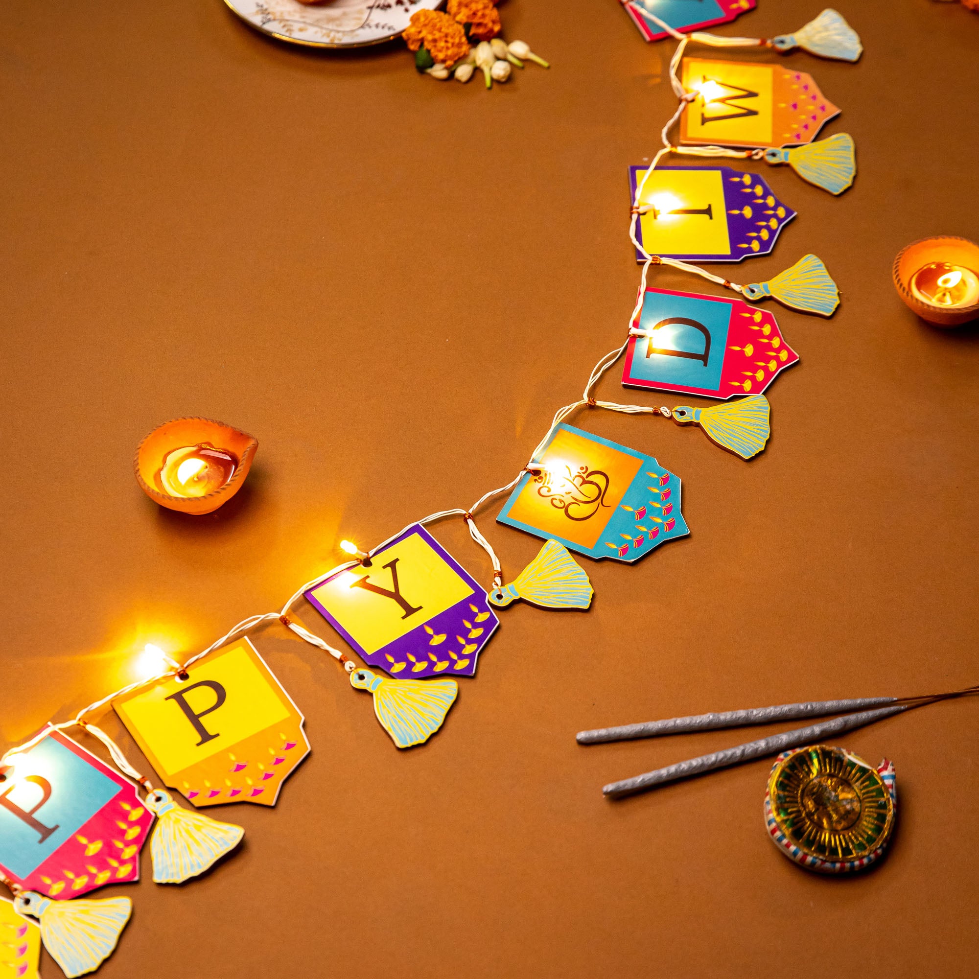 Ganesha - HAPPY DIWALI Festive Light Bunting