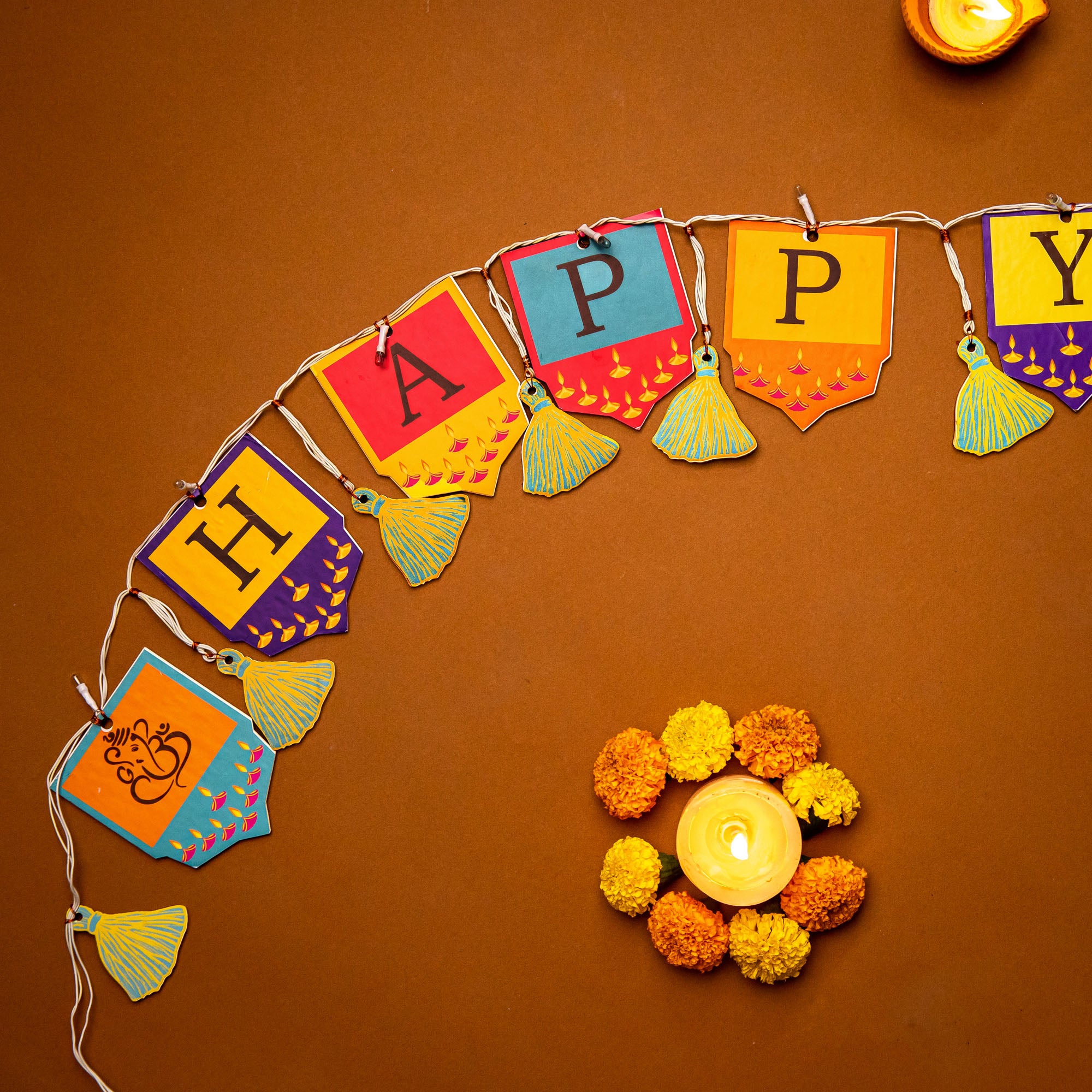 Ganesha - HAPPY DIWALI Festive Light Bunting