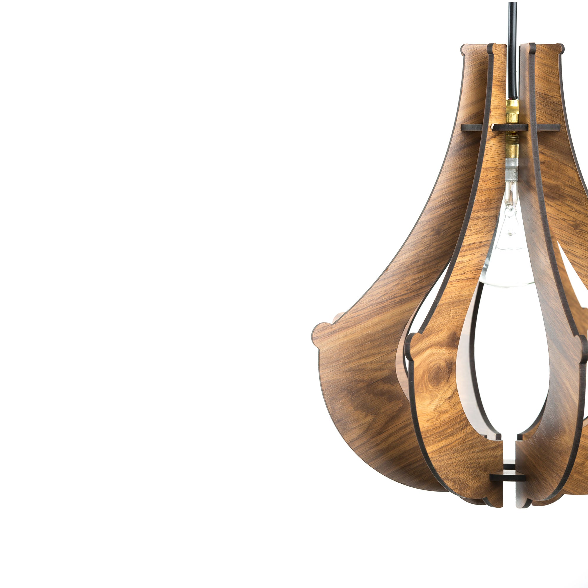 Wooden Pendant Light without Bulb
