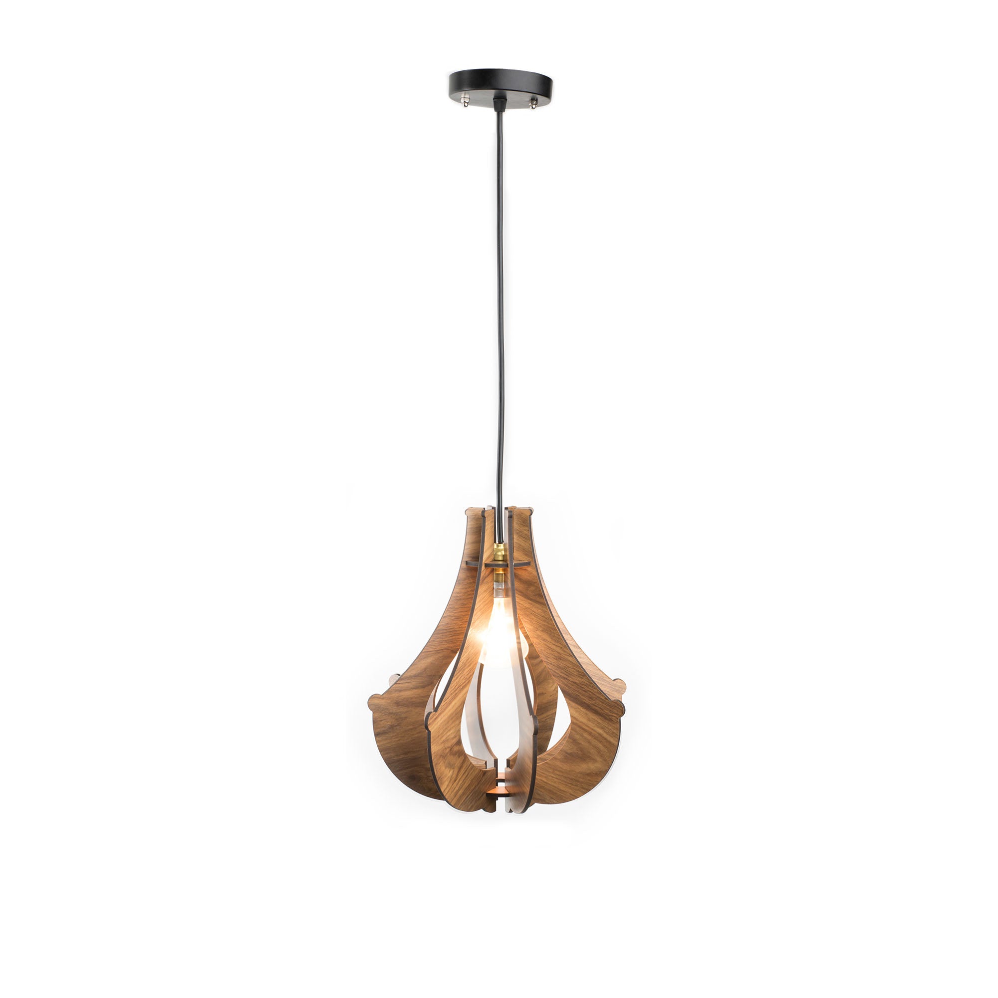 Wooden Pendant Light without Bulb