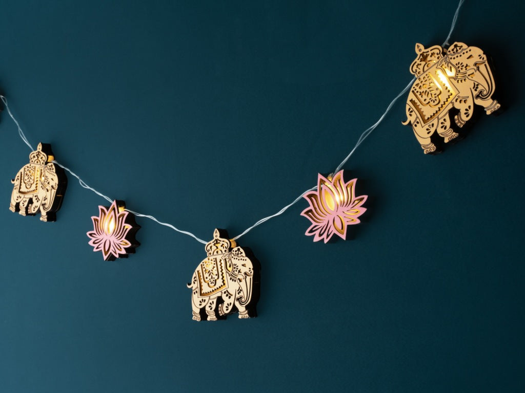 3D Elephant & Flower Bunting