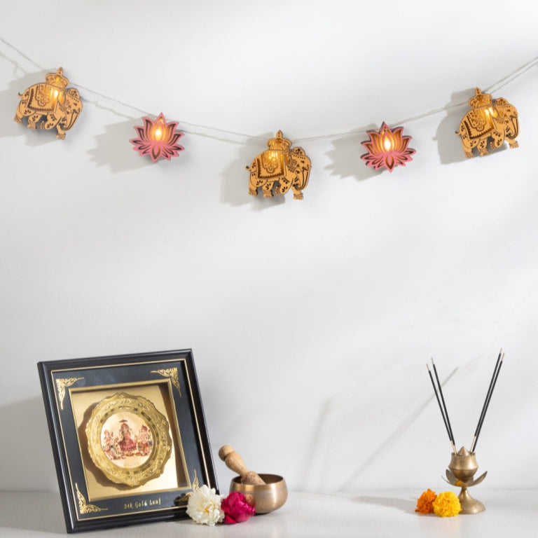 3D Elephant & Flower Bunting