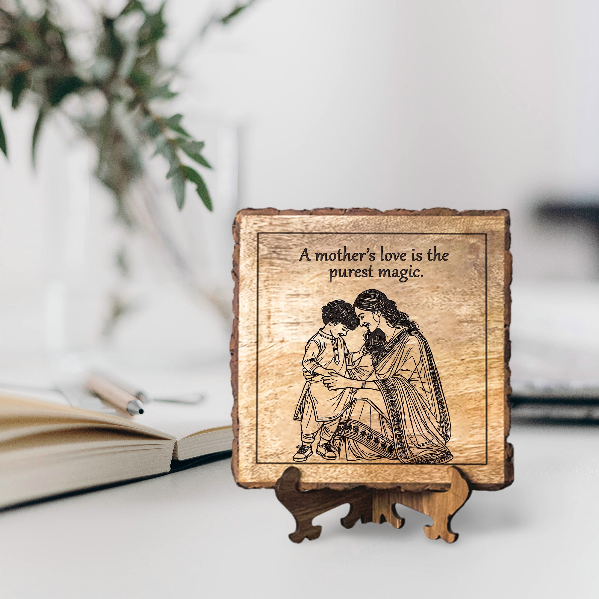 Handcrafted Mango Wood Personalized plaque-Mother's day Gift