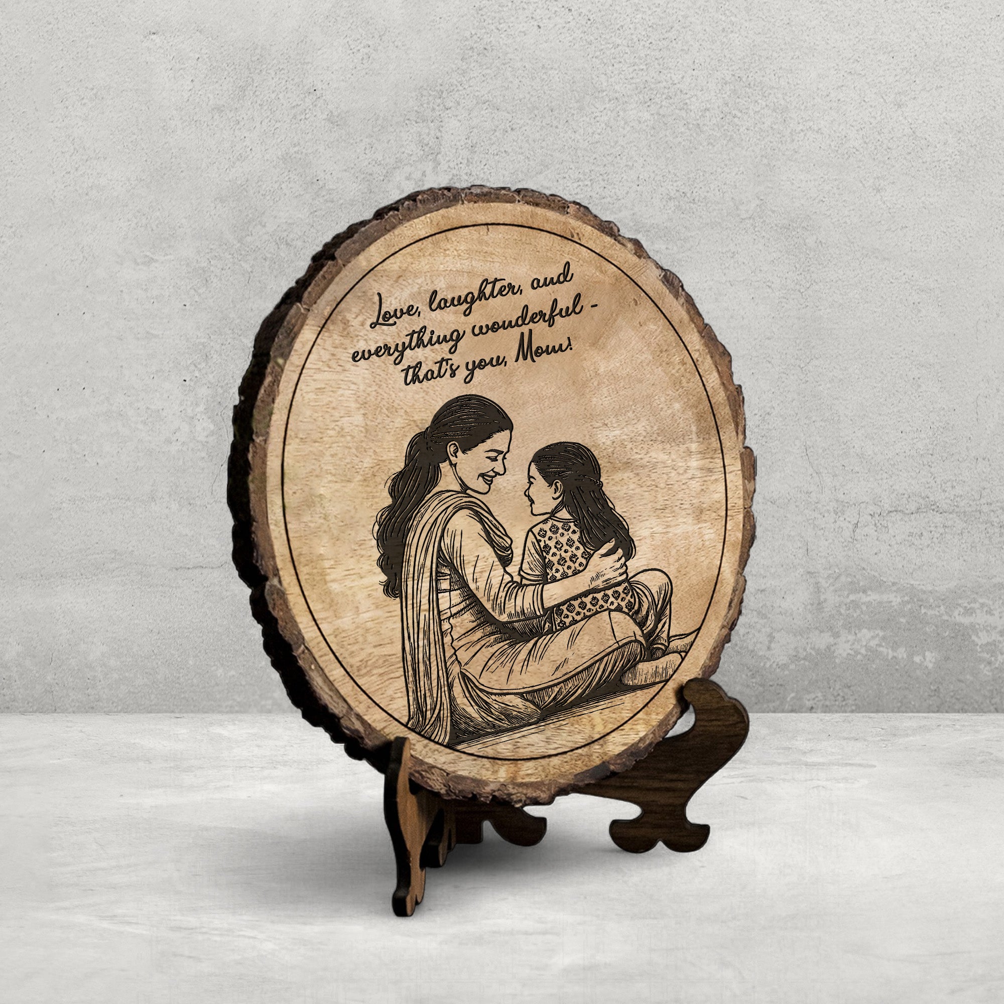 Handcrafted Mango Wood Personalized plaque-Mother's day Gift