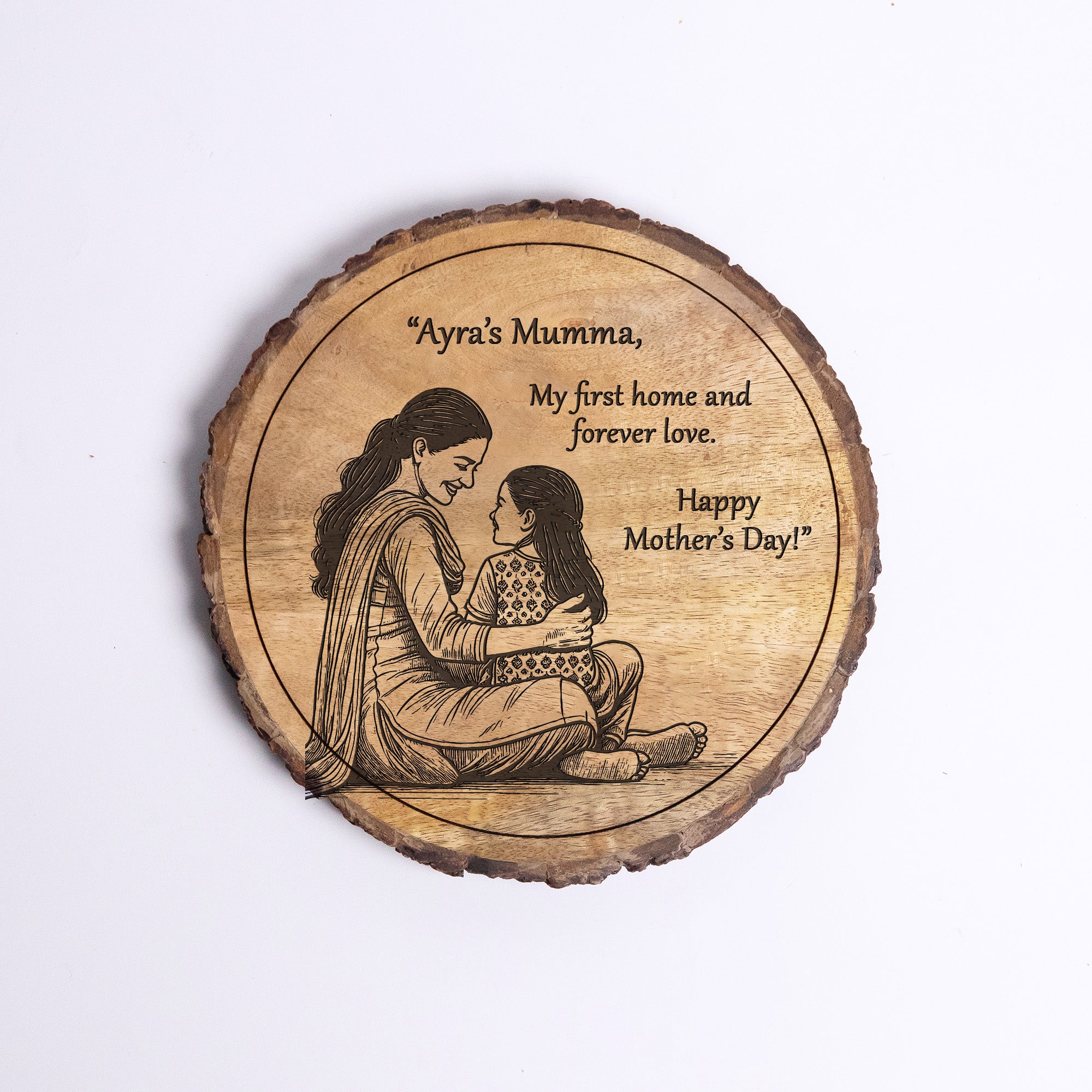 Handcrafted Mango Wood Personalized plaque-Mother's day Gift