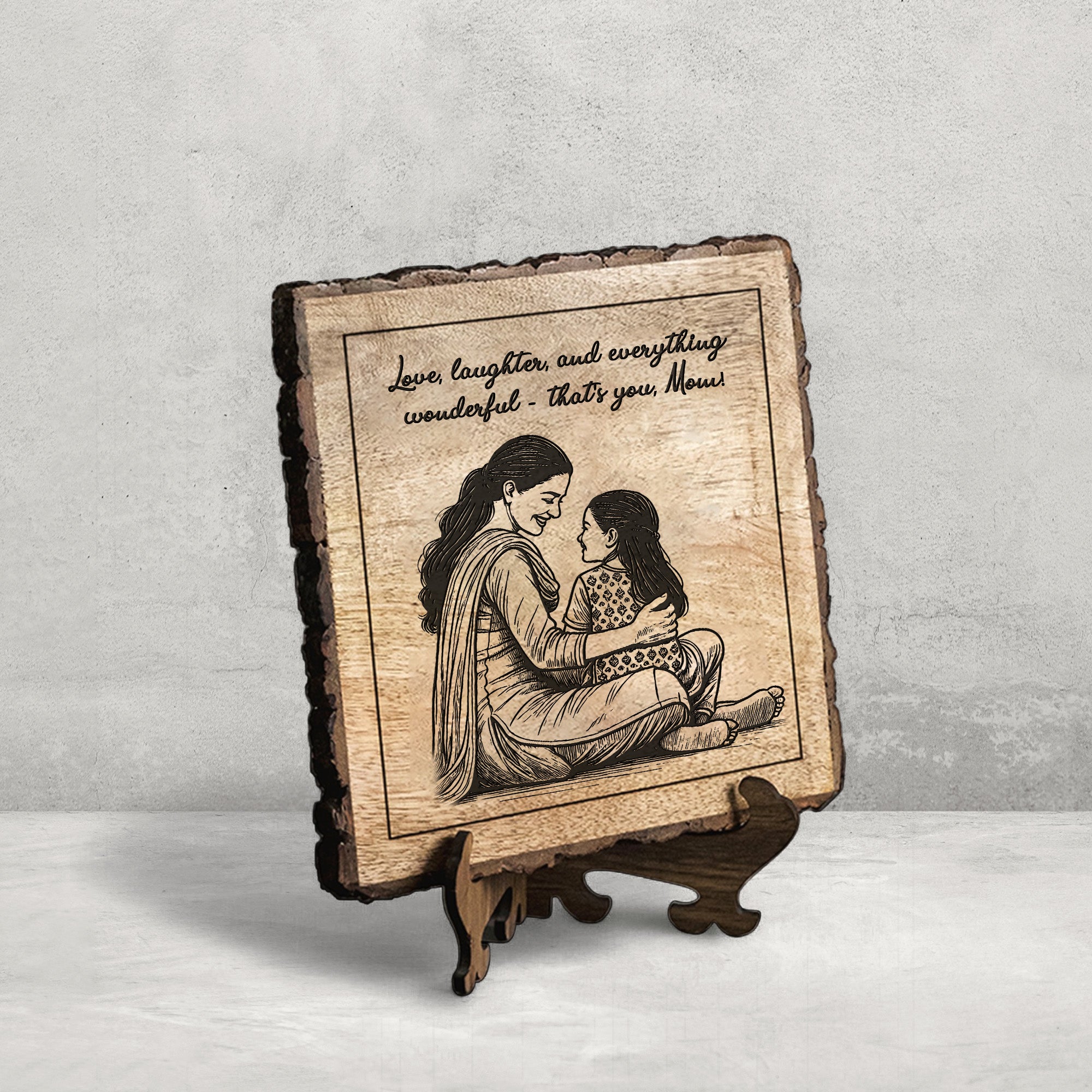 Handcrafted Mango Wood Personalized plaque-Mother's day Gift