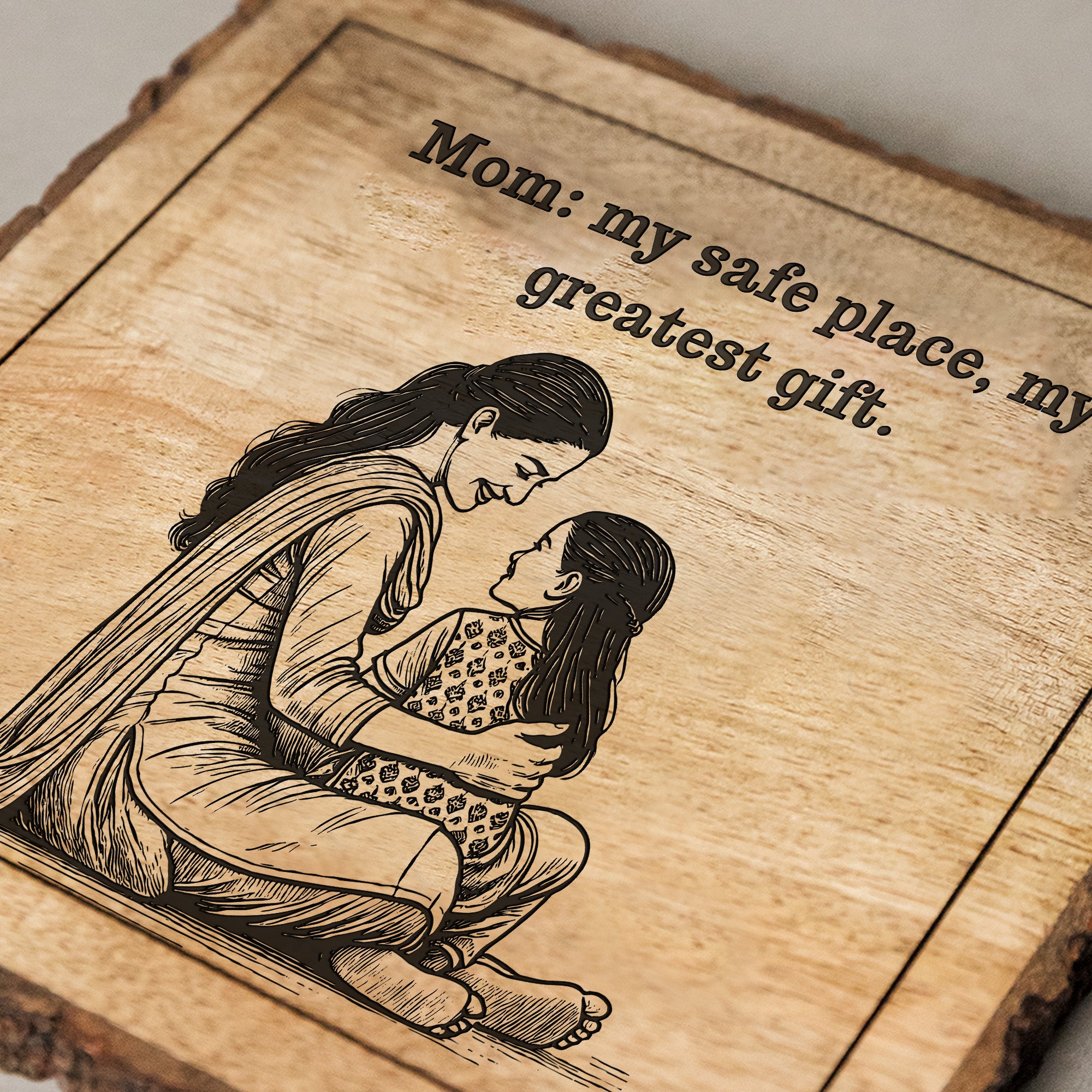 Handcrafted Mango Wood Personalized plaque-Mother's day Gift