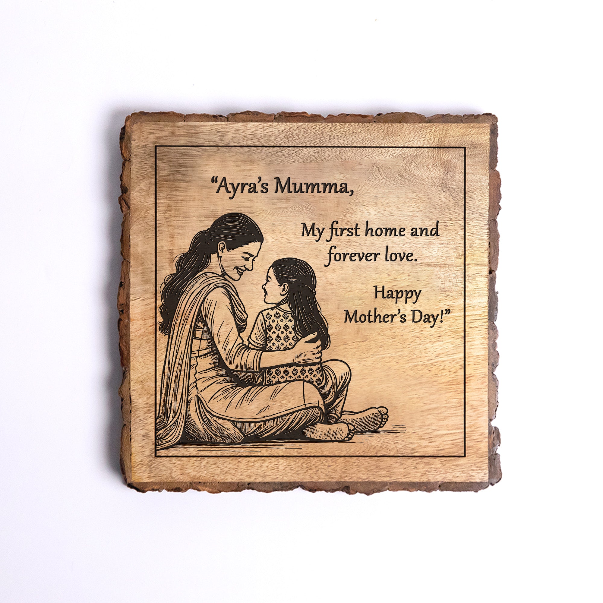 Handcrafted Mango Wood Personalized plaque-Mother's day Gift