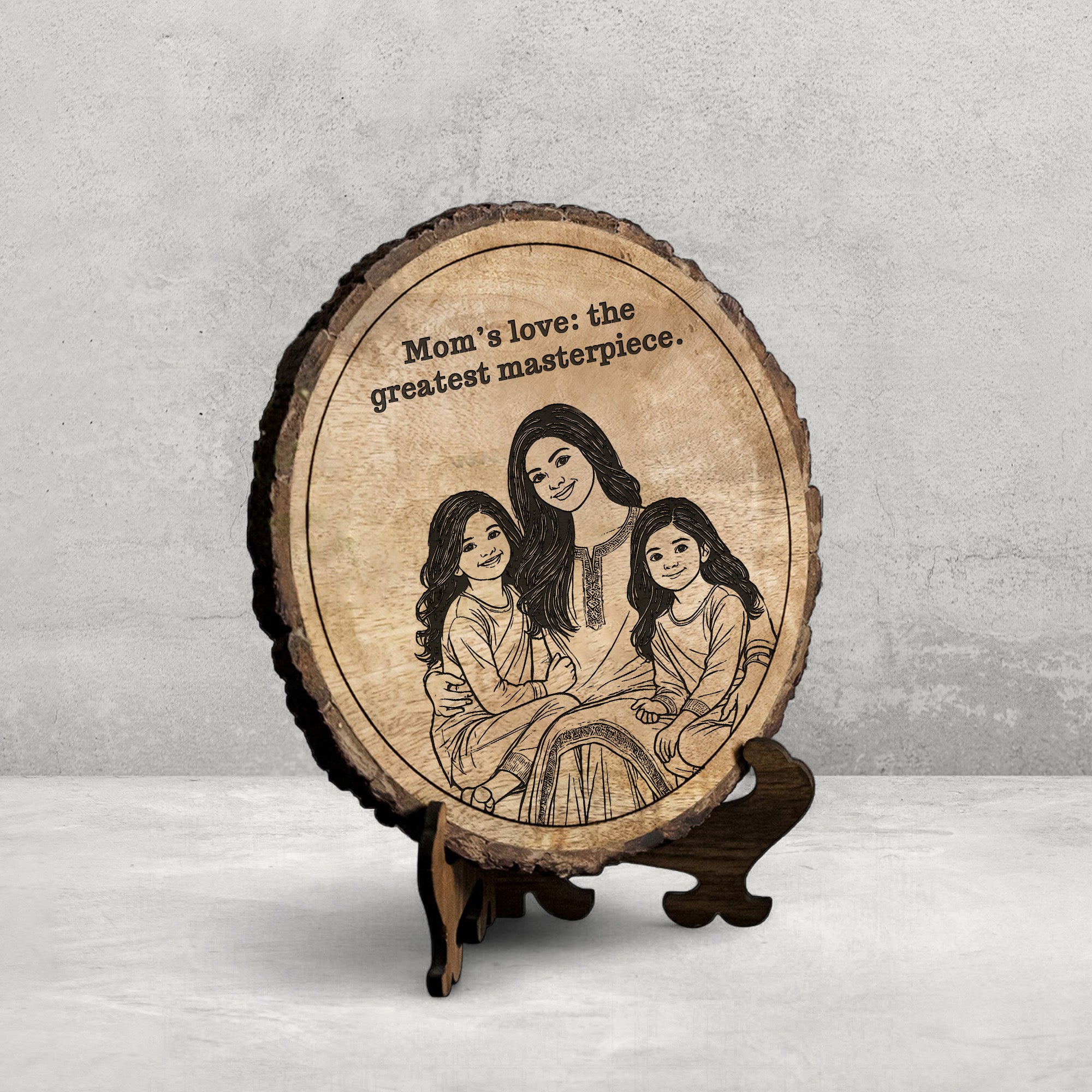 Handcrafted Mango Wood Personalized plaque-Mother's day Gift