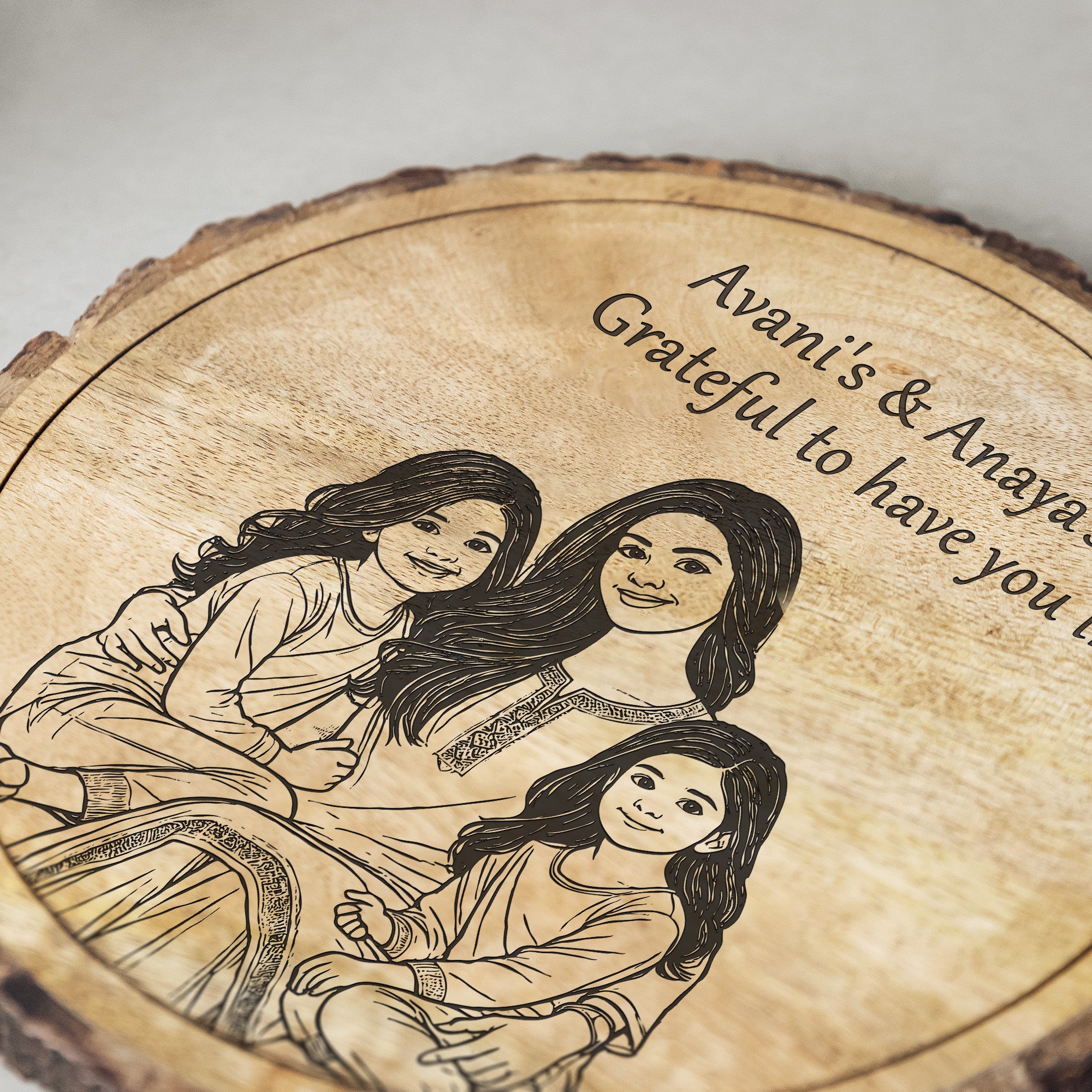 Handcrafted Mango Wood Personalized plaque-Mother's day Gift