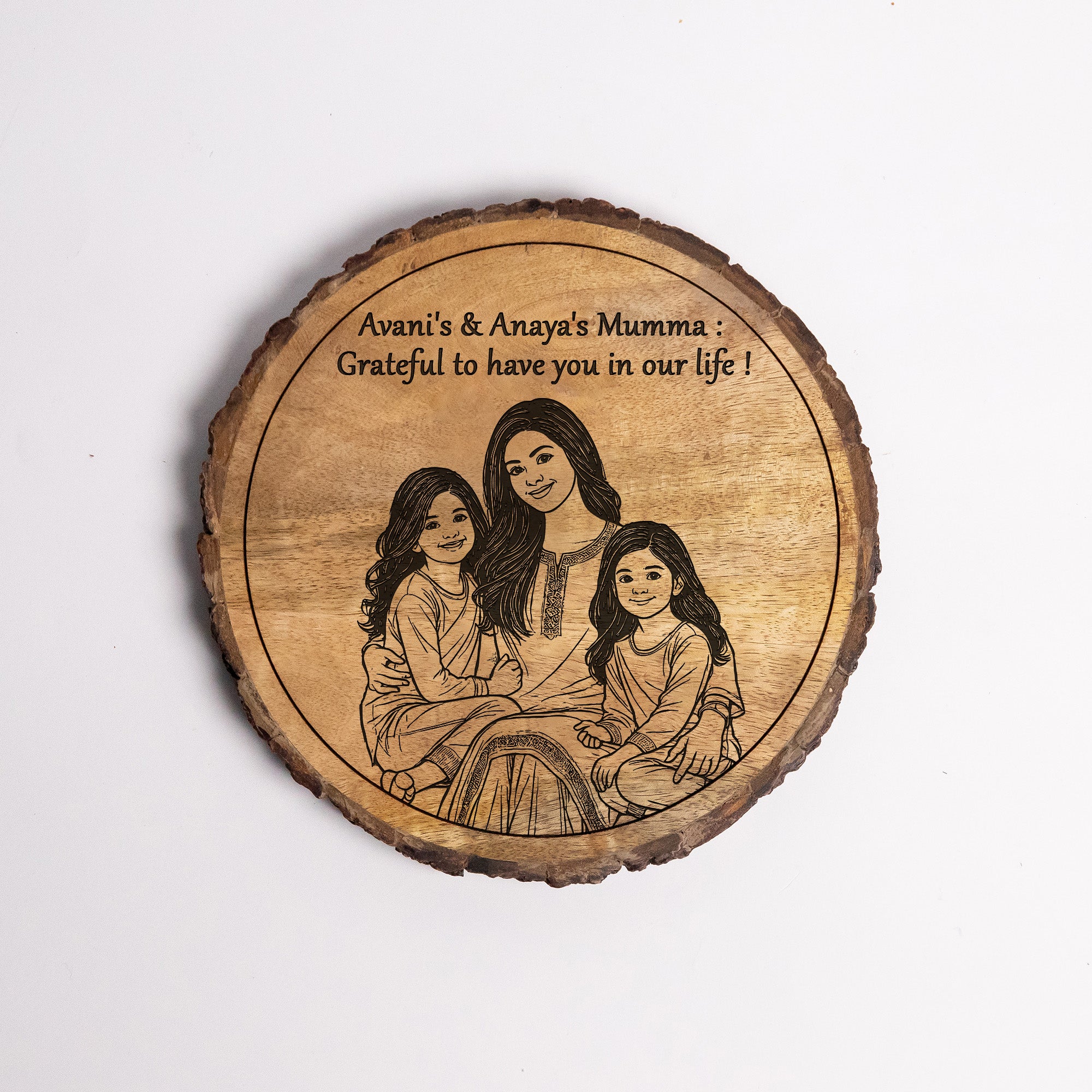 Handcrafted Mango Wood Personalized plaque-Mother's day Gift