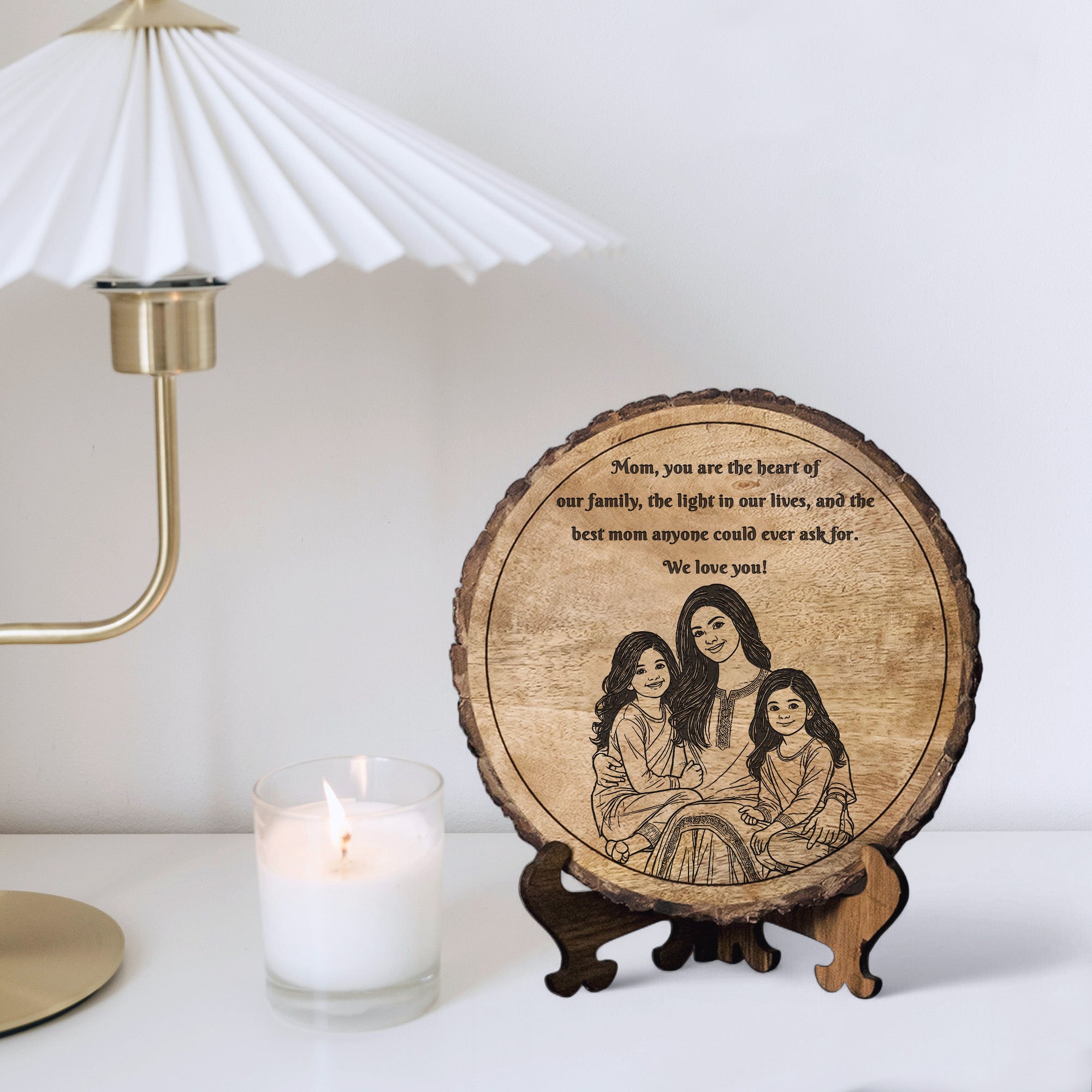 Handcrafted Mango Wood Personalized plaque-Mother's day Gift