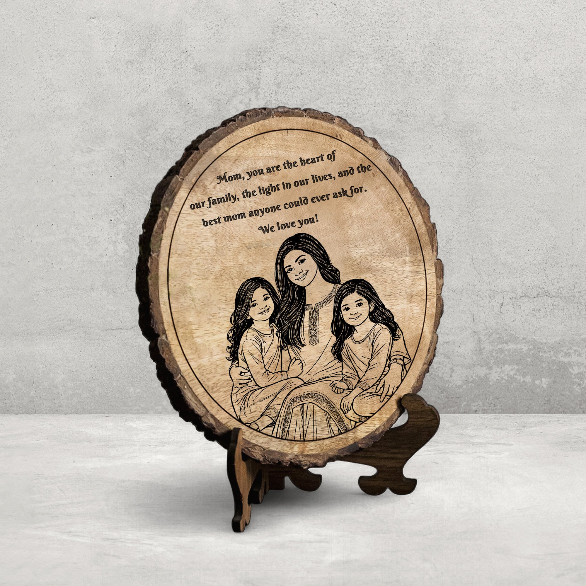 Handcrafted Mango Wood Personalized plaque-Mother's day Gift