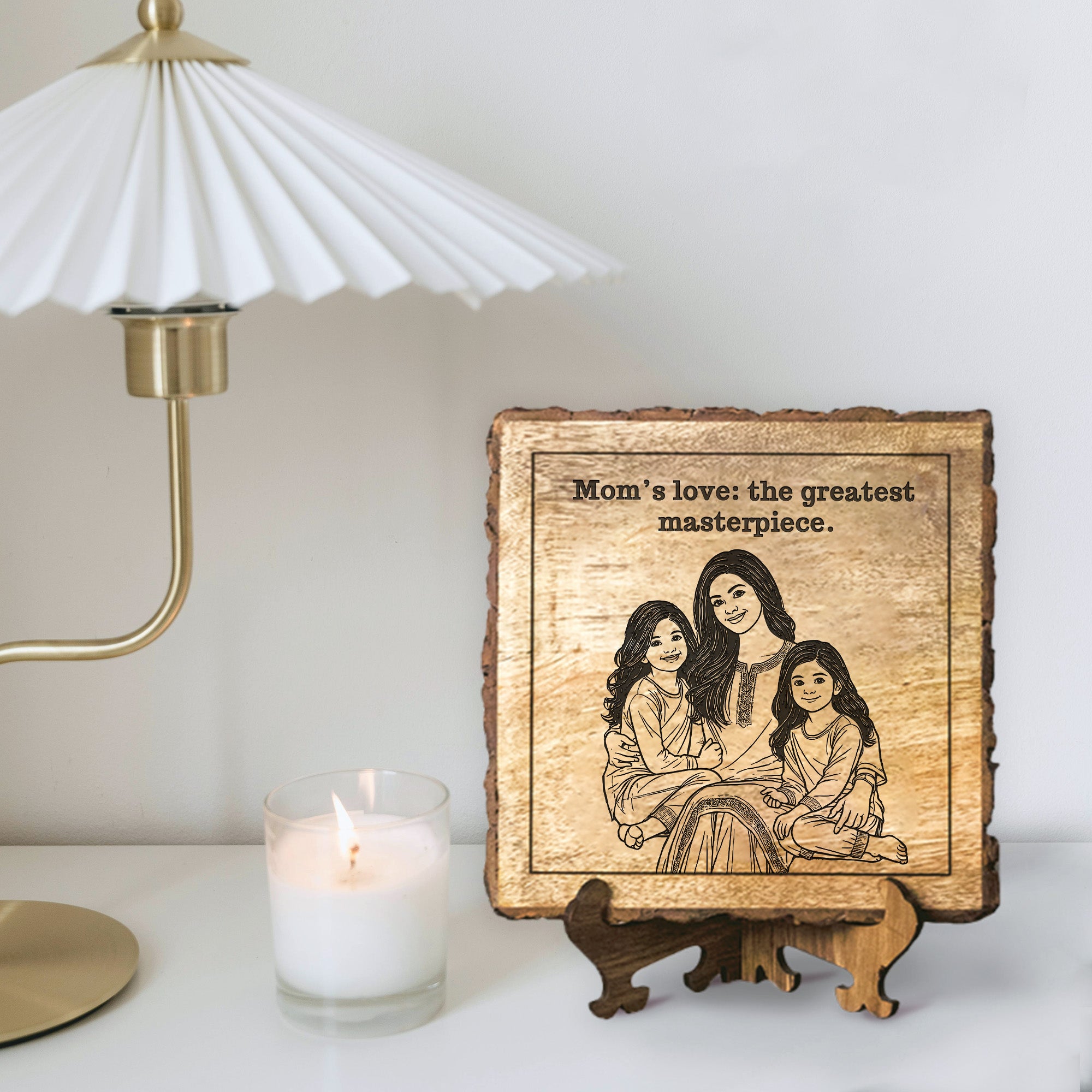 Handcrafted Mango Wood Personalized plaque-Mother's day Gift