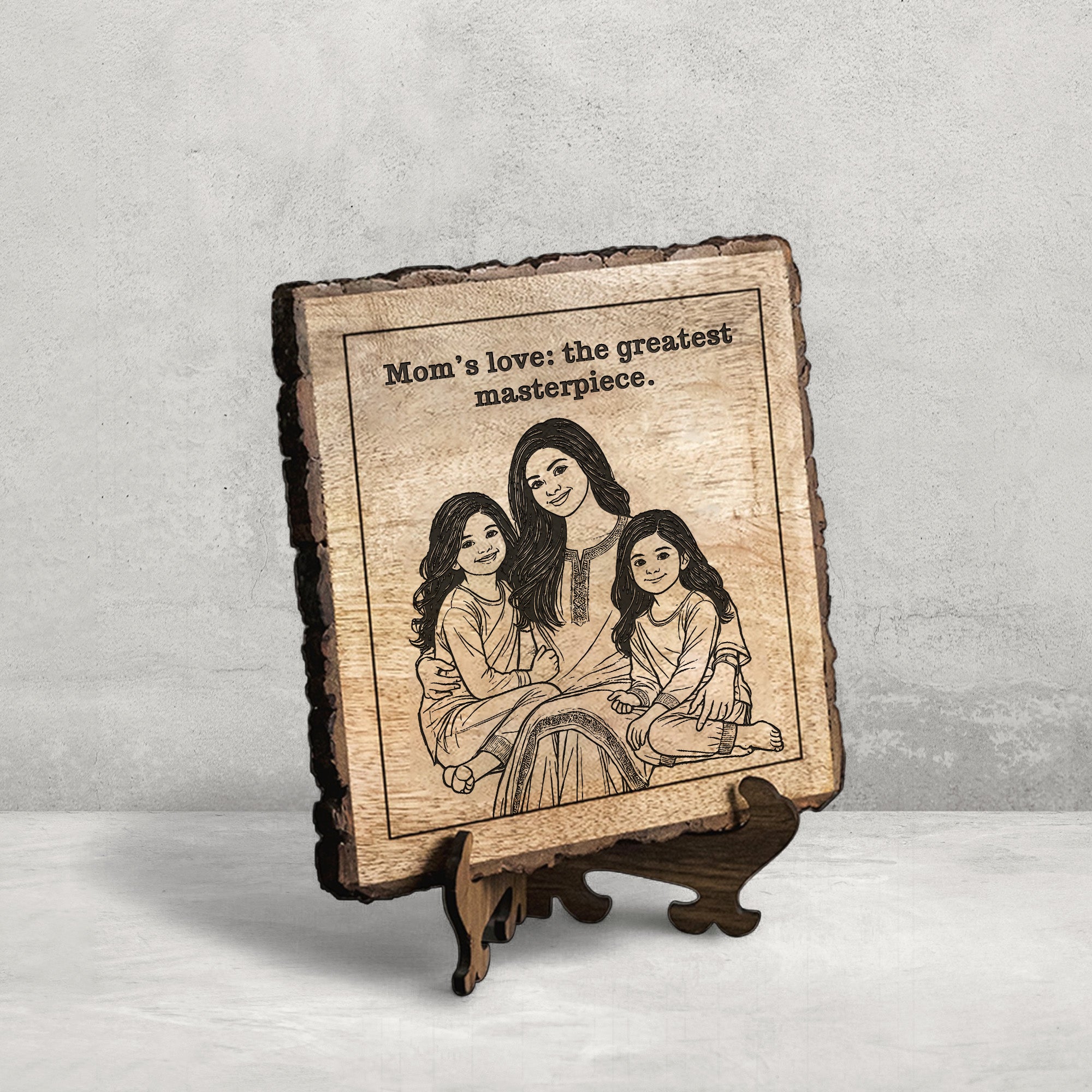 Handcrafted Mango Wood Personalized plaque-Mother's day Gift