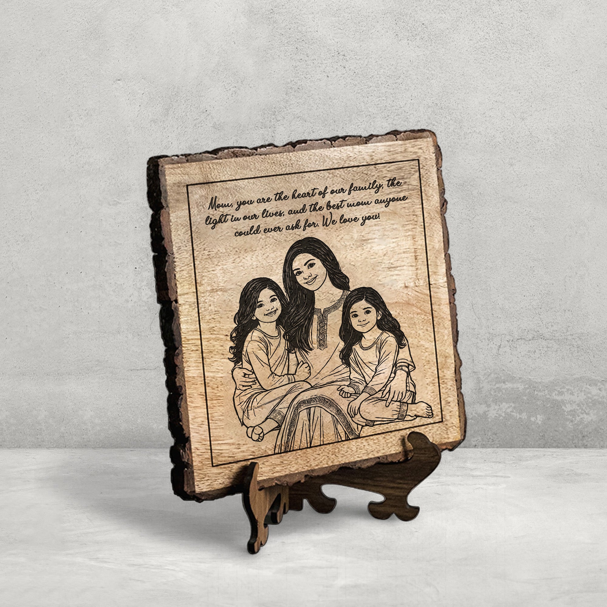 Handcrafted Mango Wood Personalized plaque-Mother's day Gift