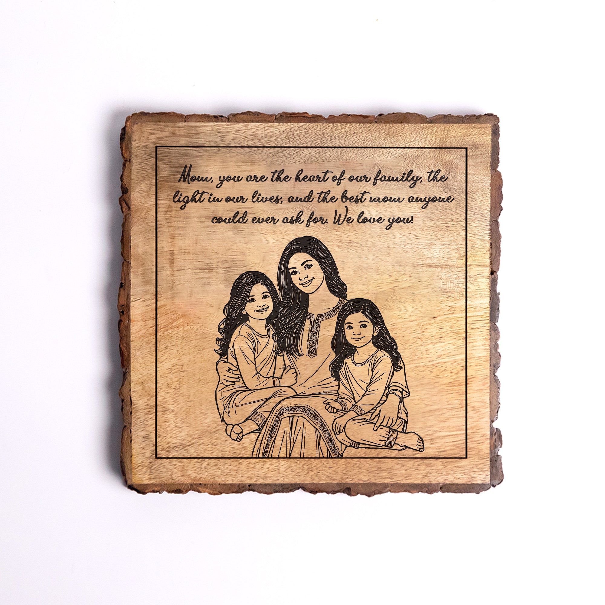 Handcrafted Mango Wood Personalized plaque-Mother's day Gift