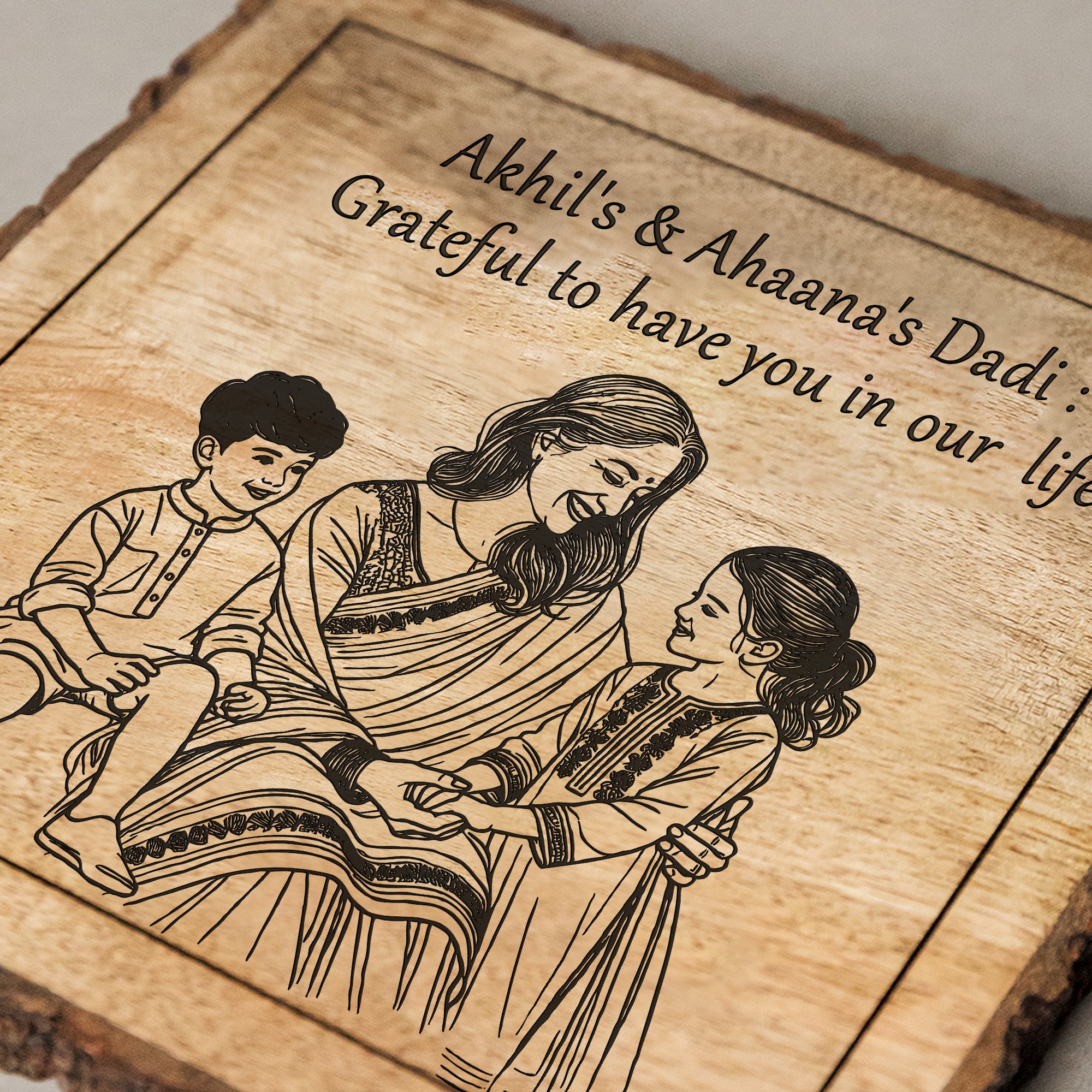 Handcrafted Mango Wood Personalized plaque-Mother's day Gift