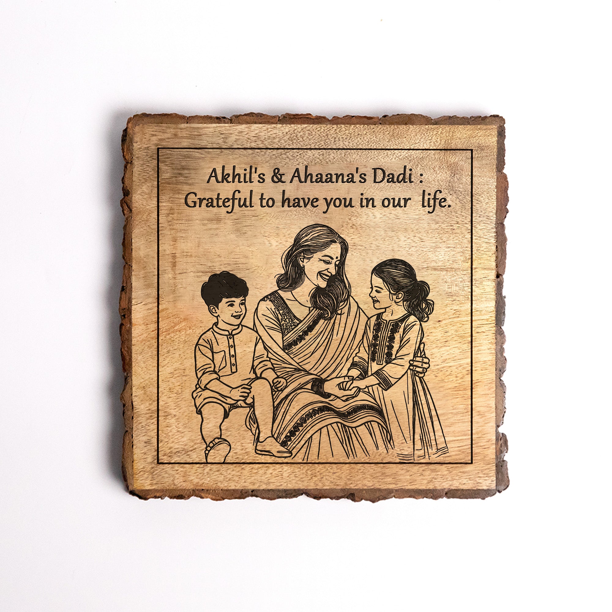 Handcrafted Mango Wood Personalized plaque-Mother's day Gift
