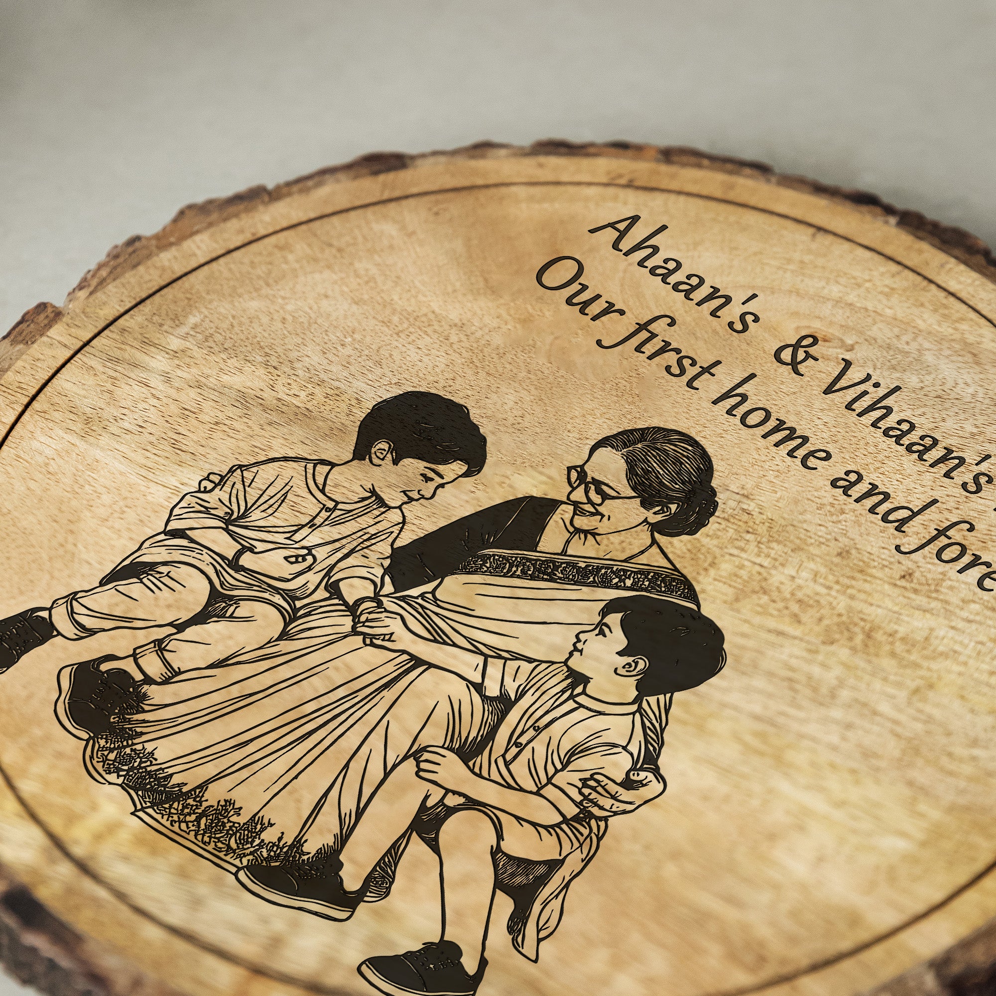 Handcrafted Mango Wood Personalized plaque-Mother's day Gift