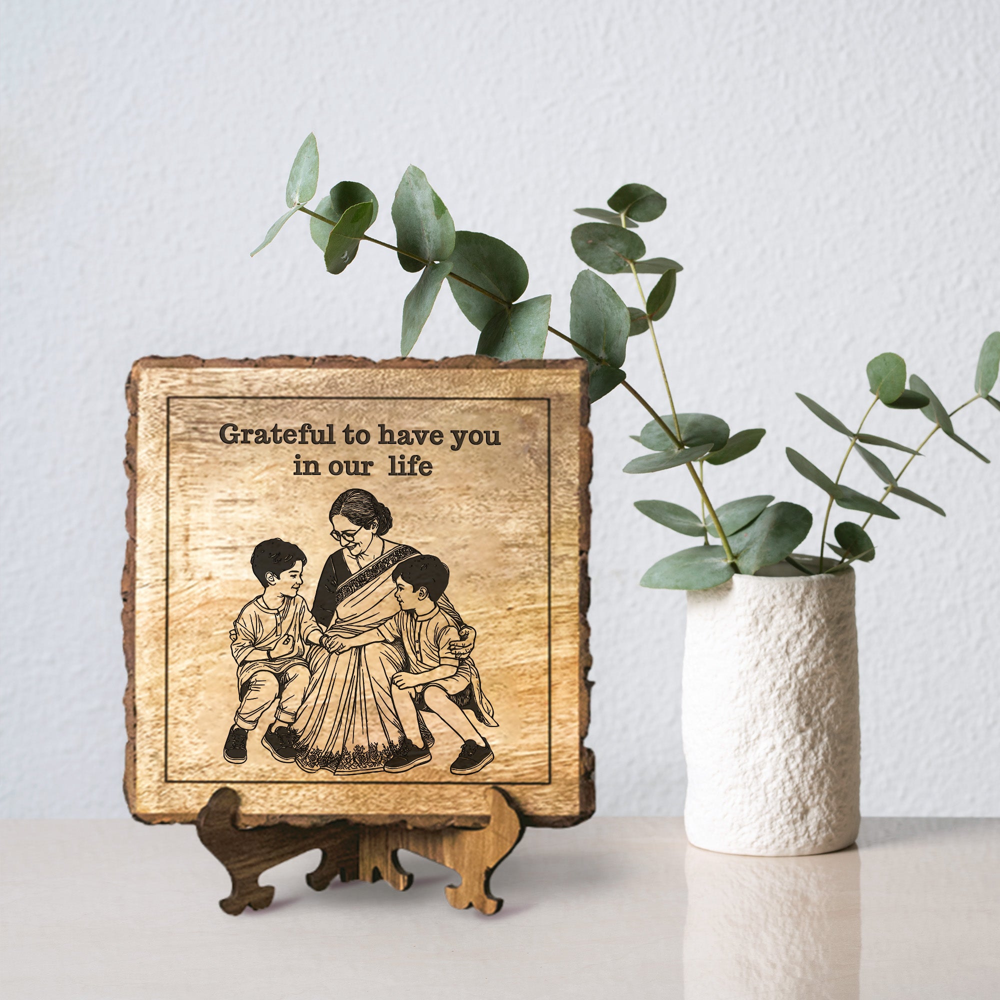Handcrafted Mango Wood Personalized plaque-Mother's day Gift