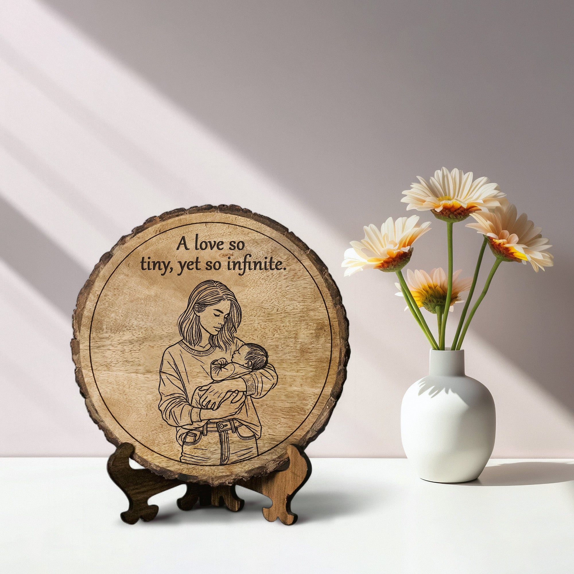 Handcrafted Mango Wood Personalized plaque-Mother's day Gift