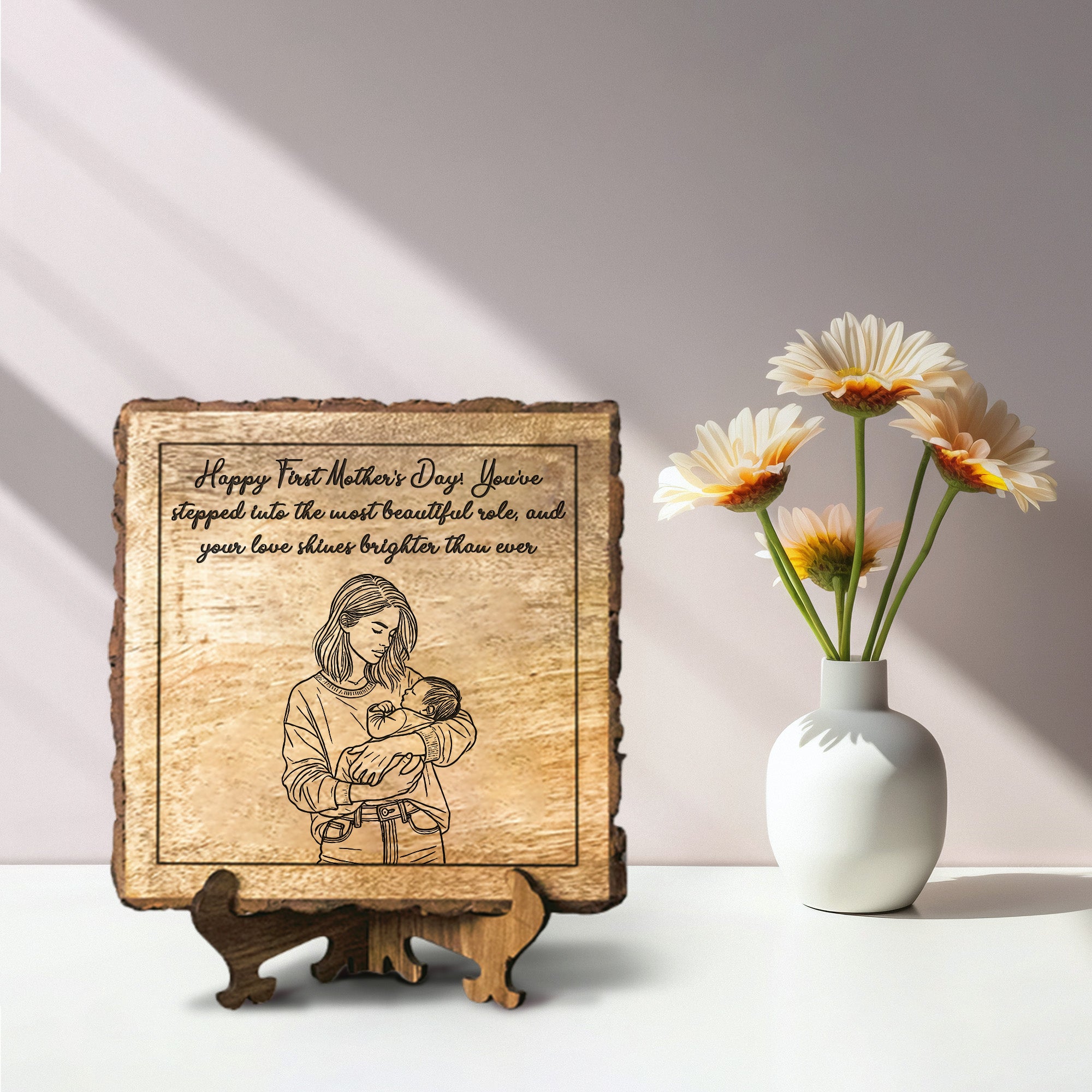 Handcrafted Mango Wood Personalized plaque-Mother's day Gift