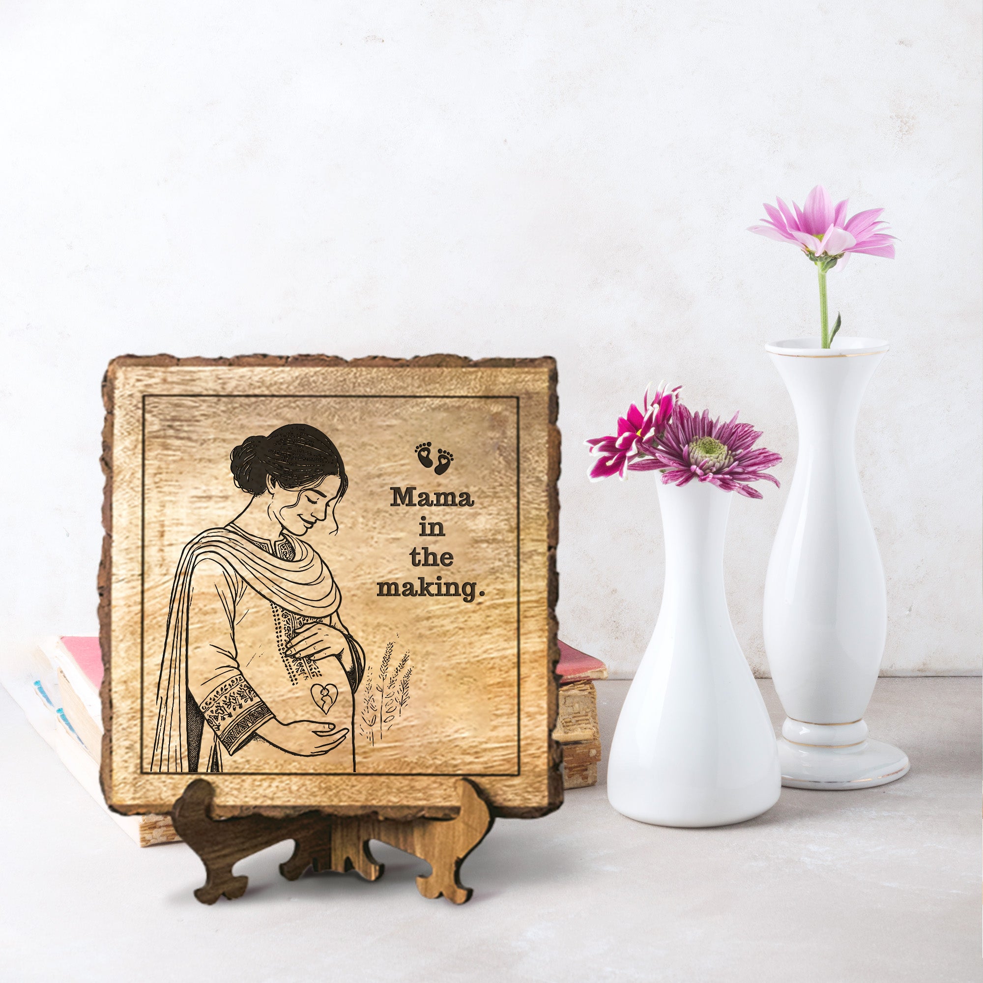 Handcrafted Mango Wood Personalized plaque-Mother's day Gift