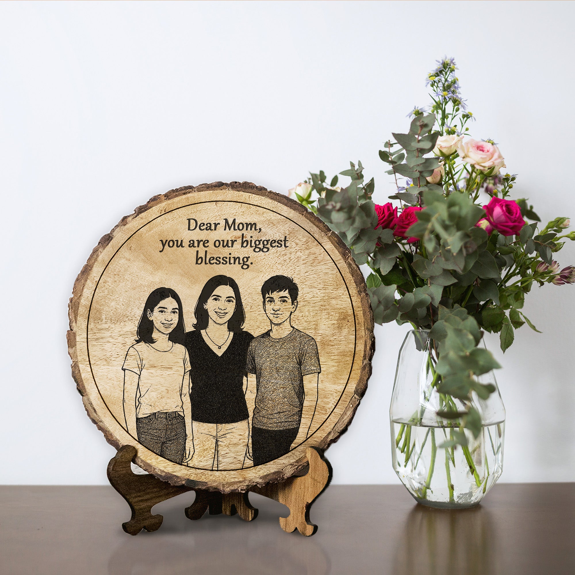 Handcrafted Mango Wood Personalized plaque-Mother's day Gift