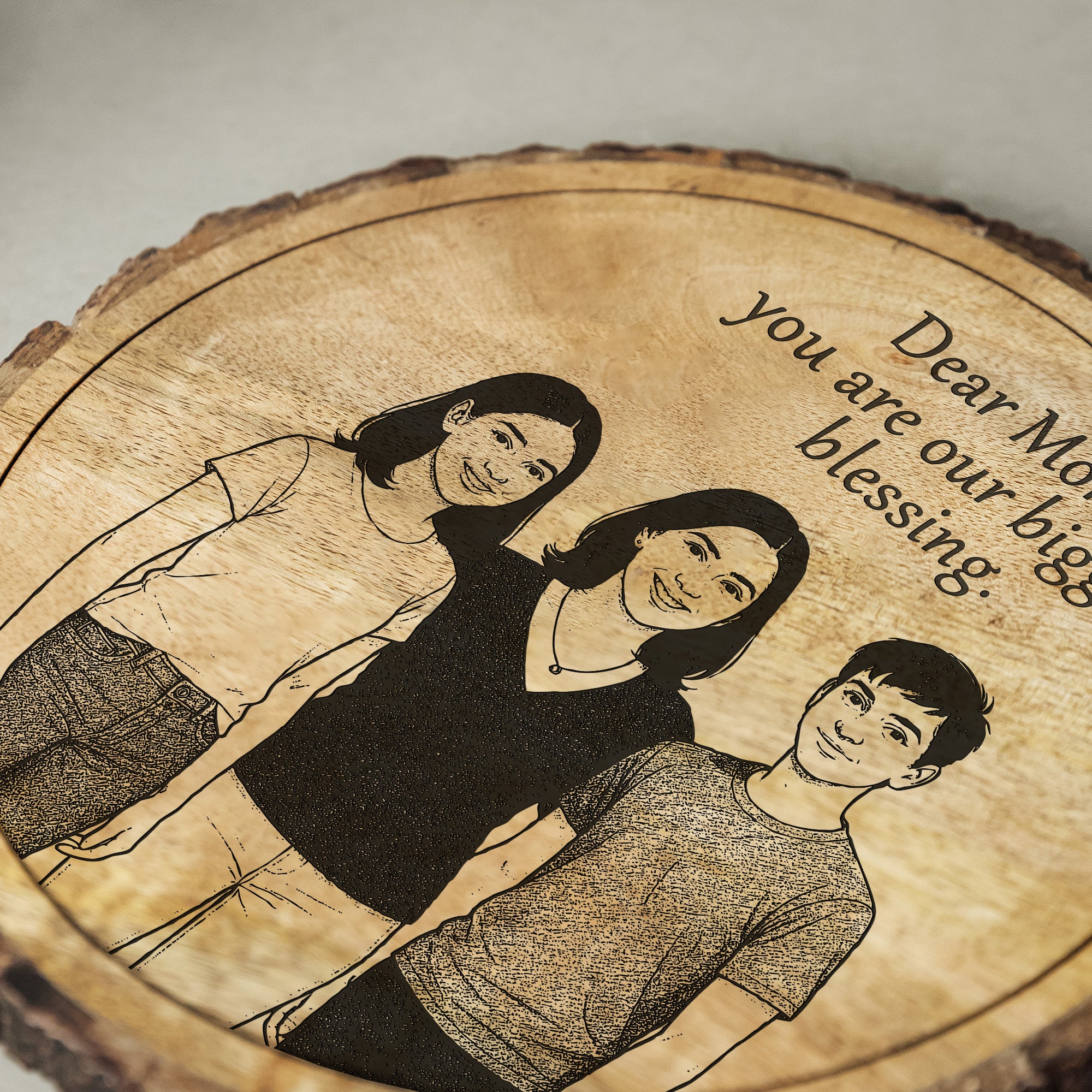 Handcrafted Mango Wood Personalized plaque-Mother's day Gift