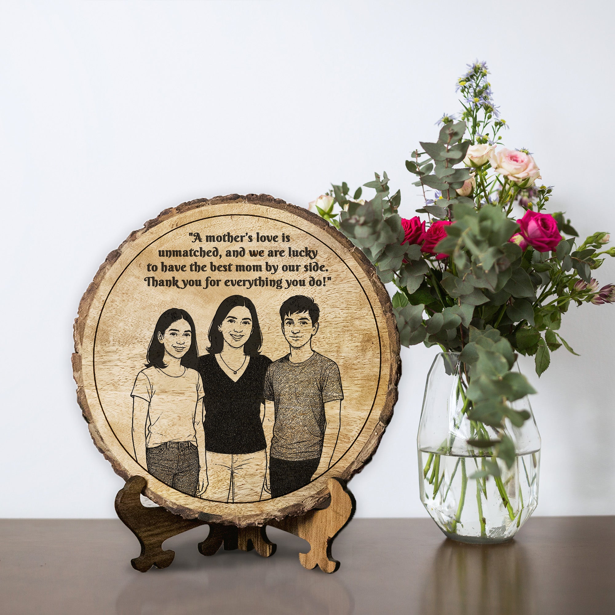 Handcrafted Mango Wood Personalized plaque-Mother's day Gift