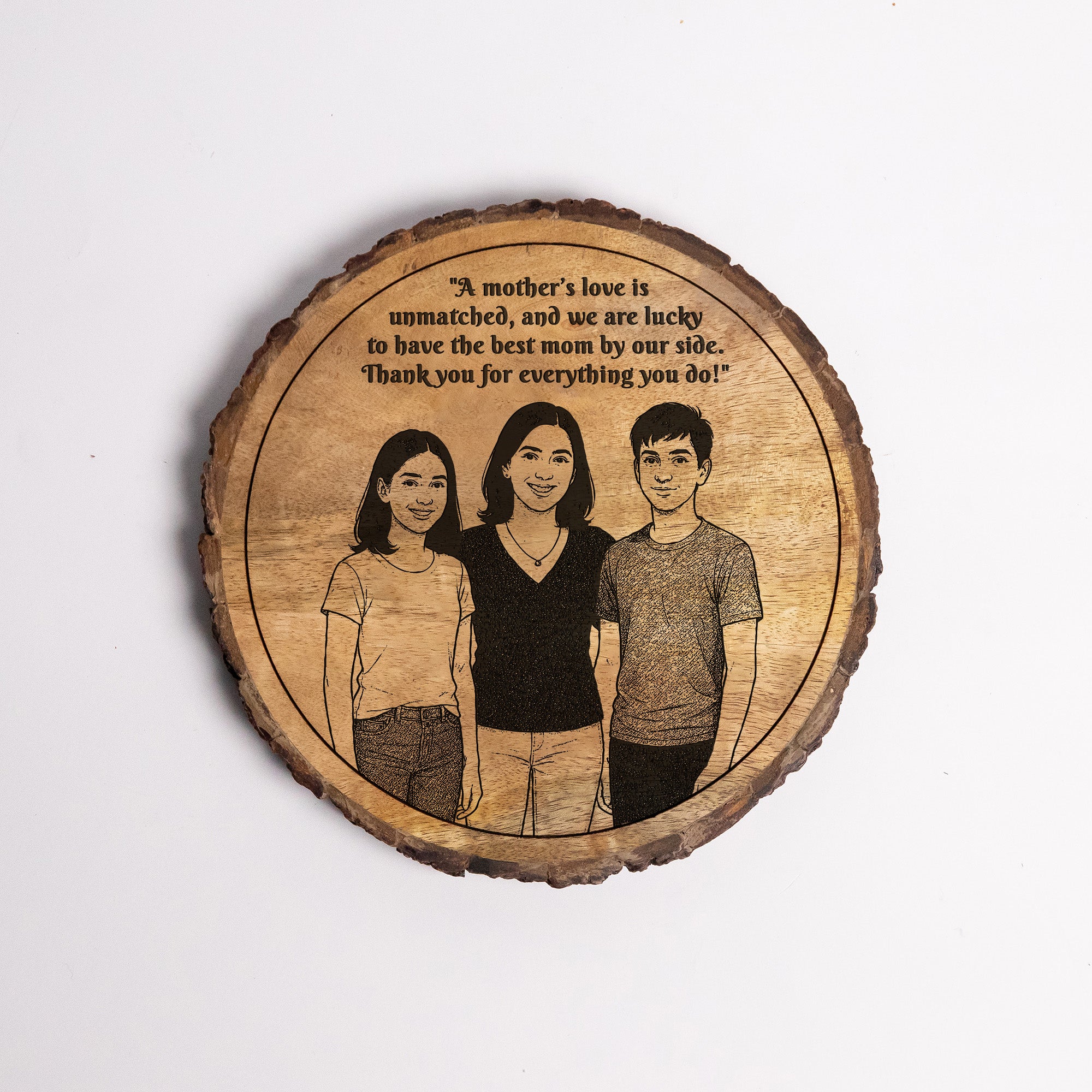 Handcrafted Mango Wood Personalized plaque-Mother's day Gift