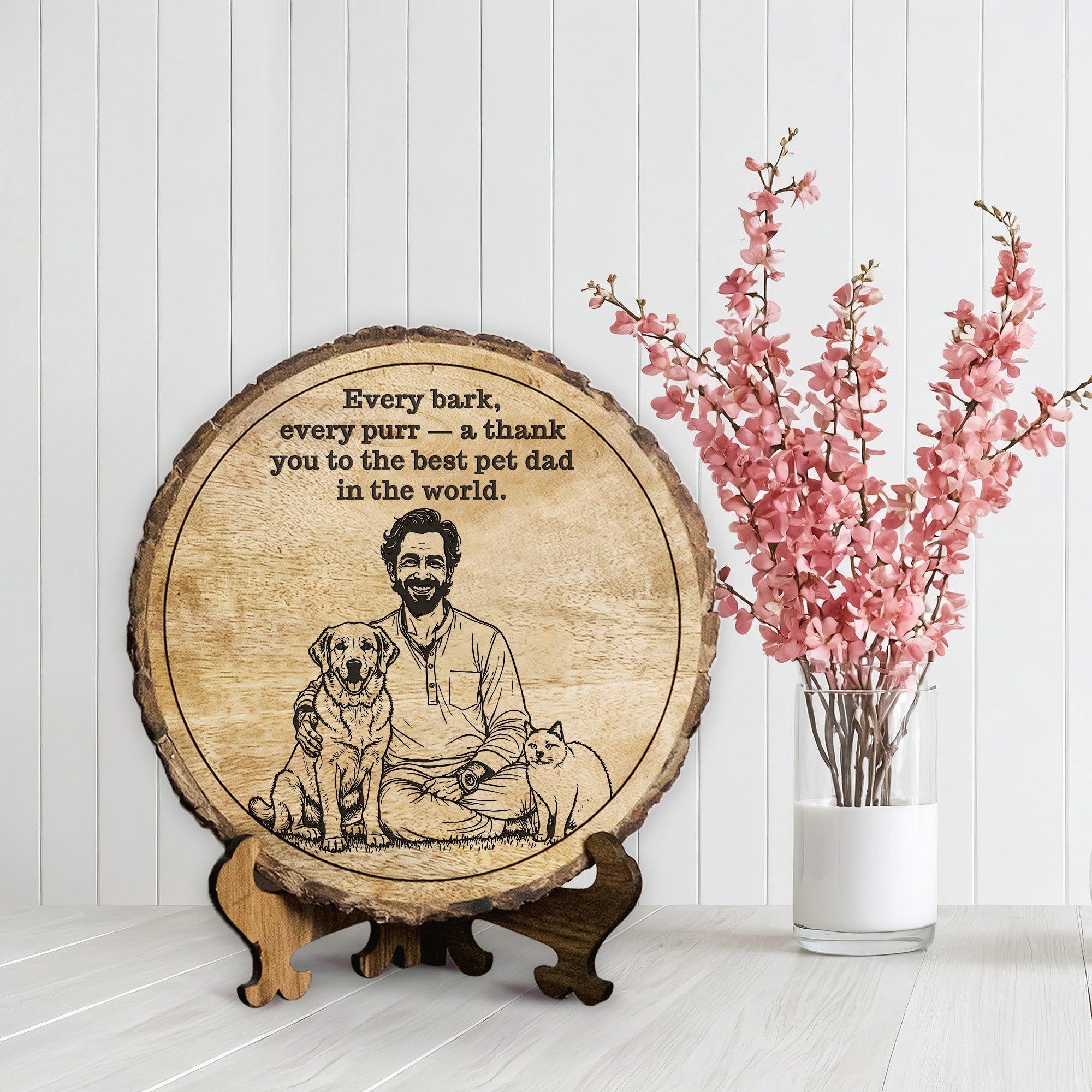 Handcrafted Mango Wood Personalized plaque - Father's day Gift