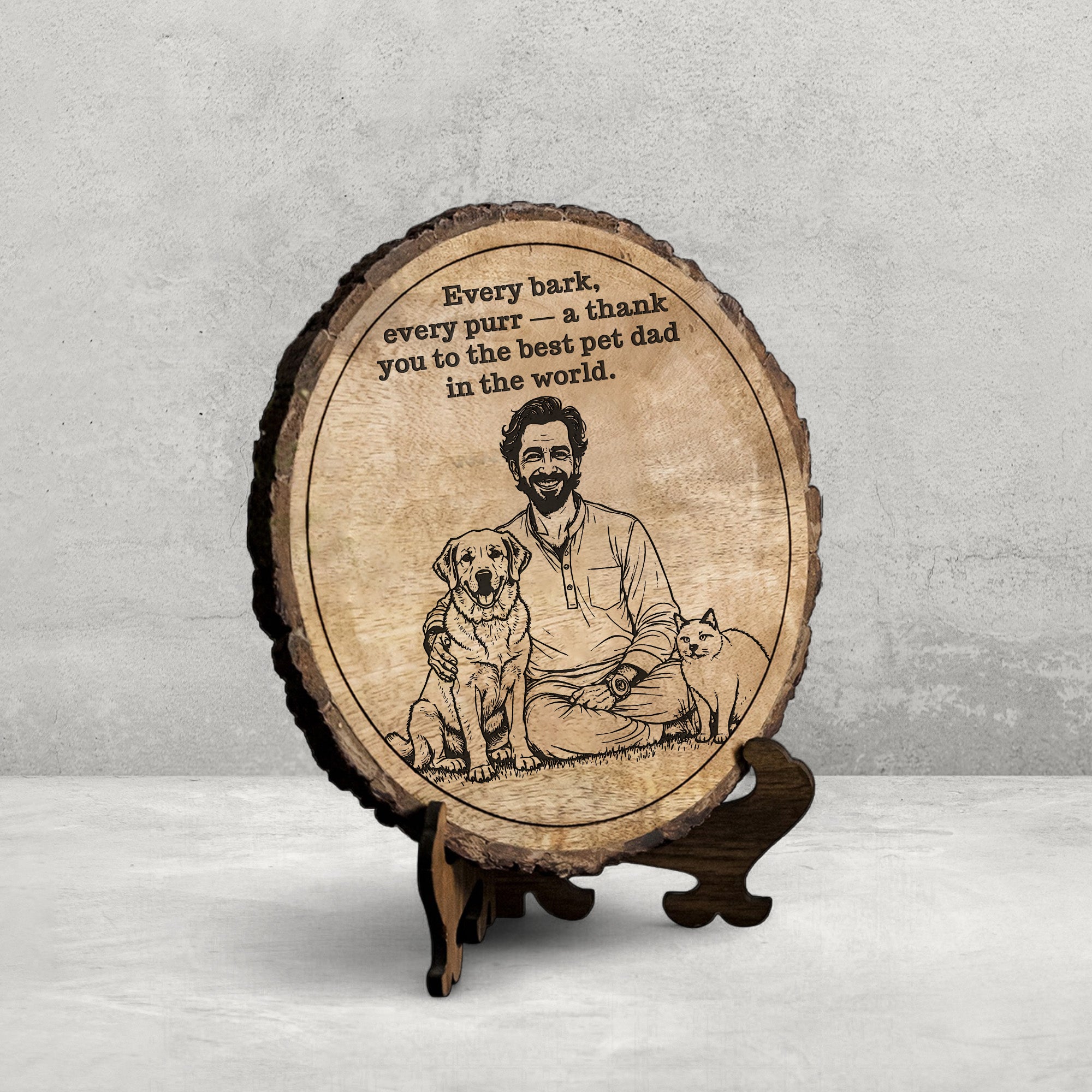 Handcrafted Mango Wood Personalized plaque - Father's day Gift