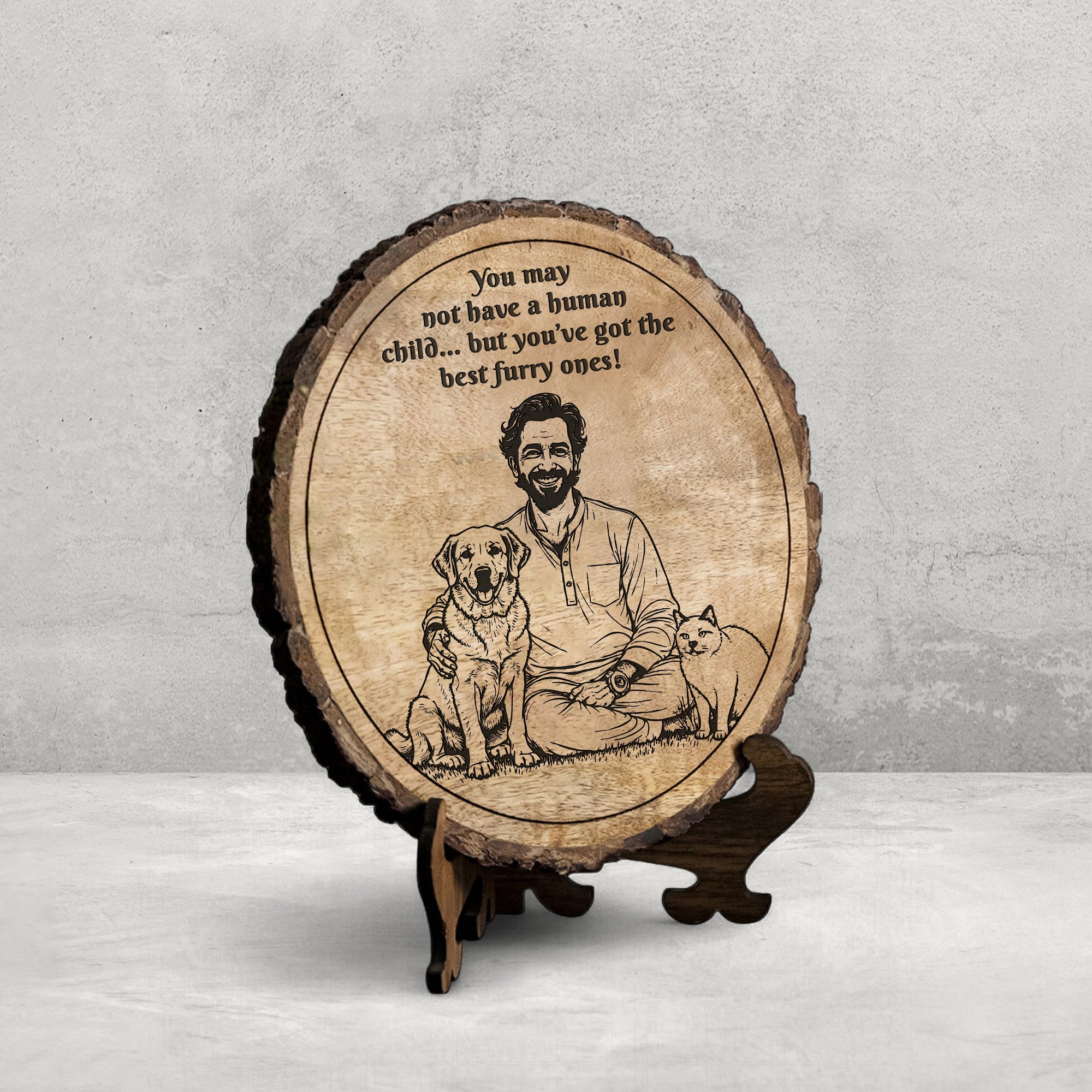 Handcrafted Mango Wood Personalized plaque - Father's day Gift