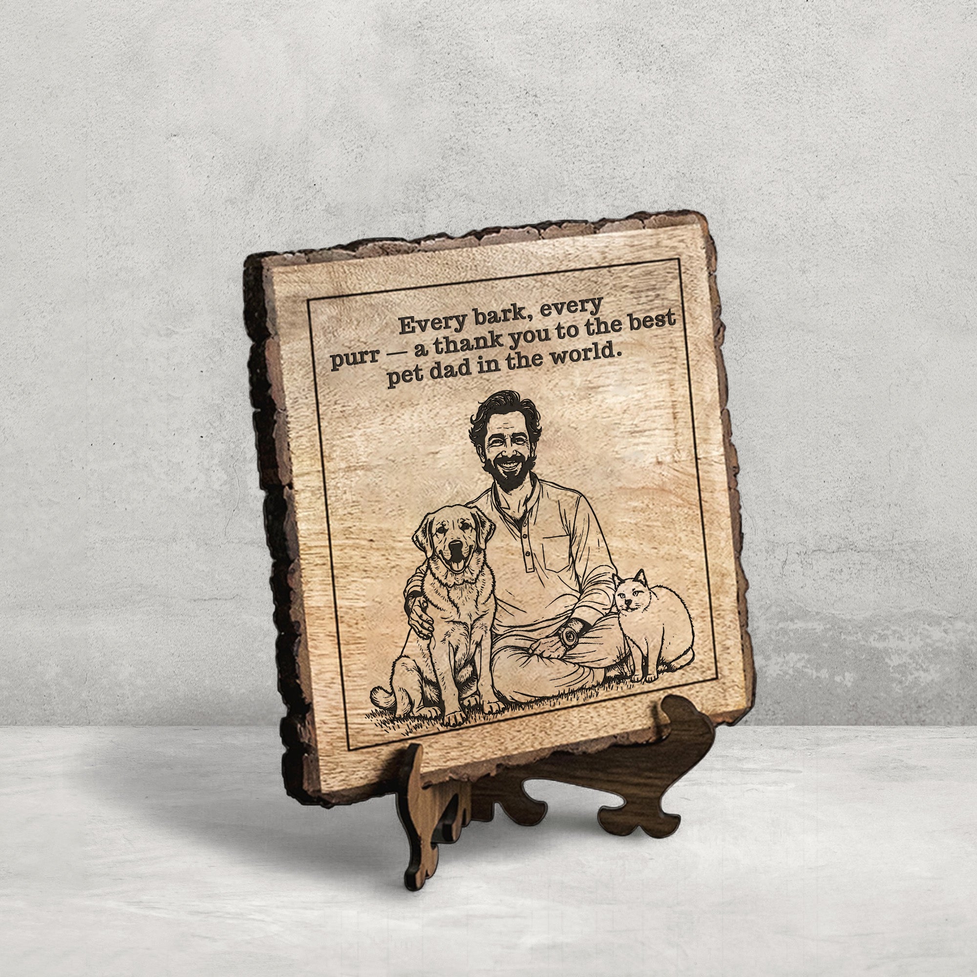 Handcrafted Mango Wood Personalized plaque - Father's day Gift